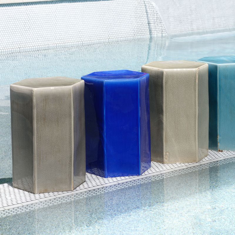Caspia Ceramic Garden Stool - Wisteria