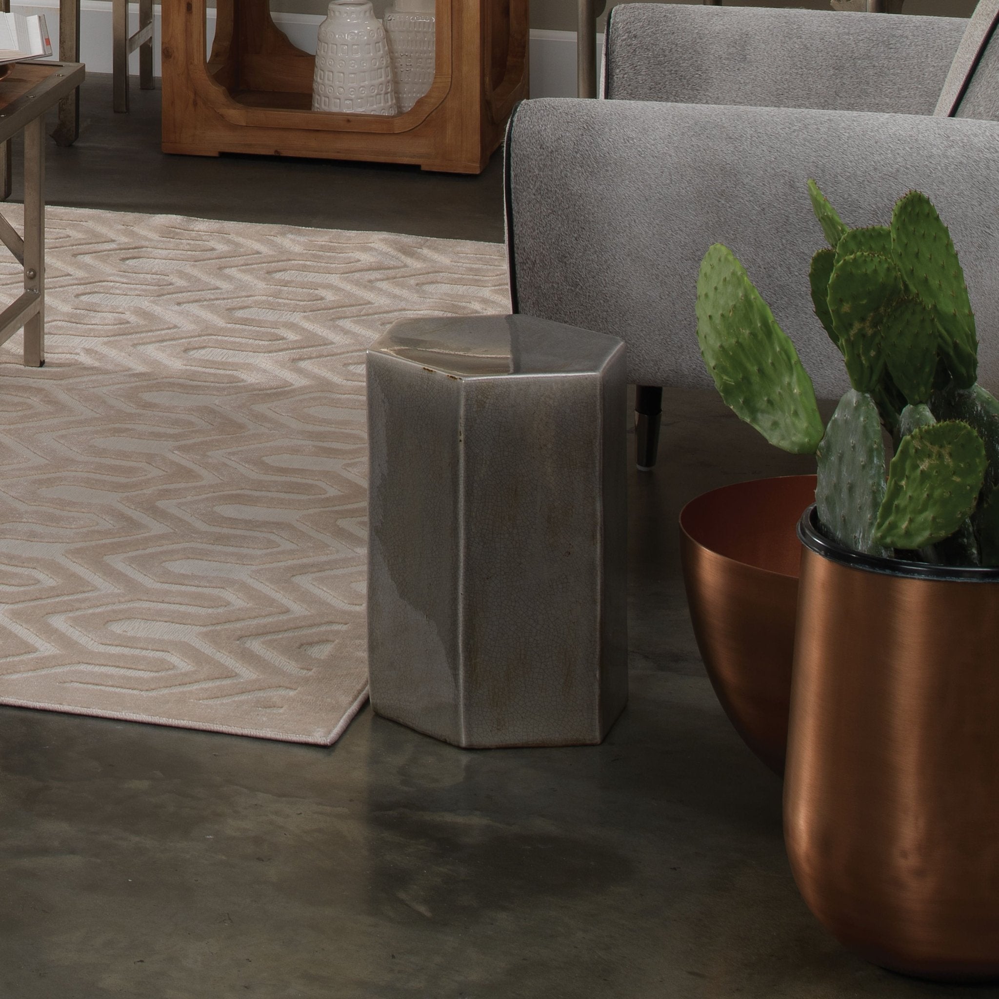 Caspia Ceramic Garden Stool - Wisteria