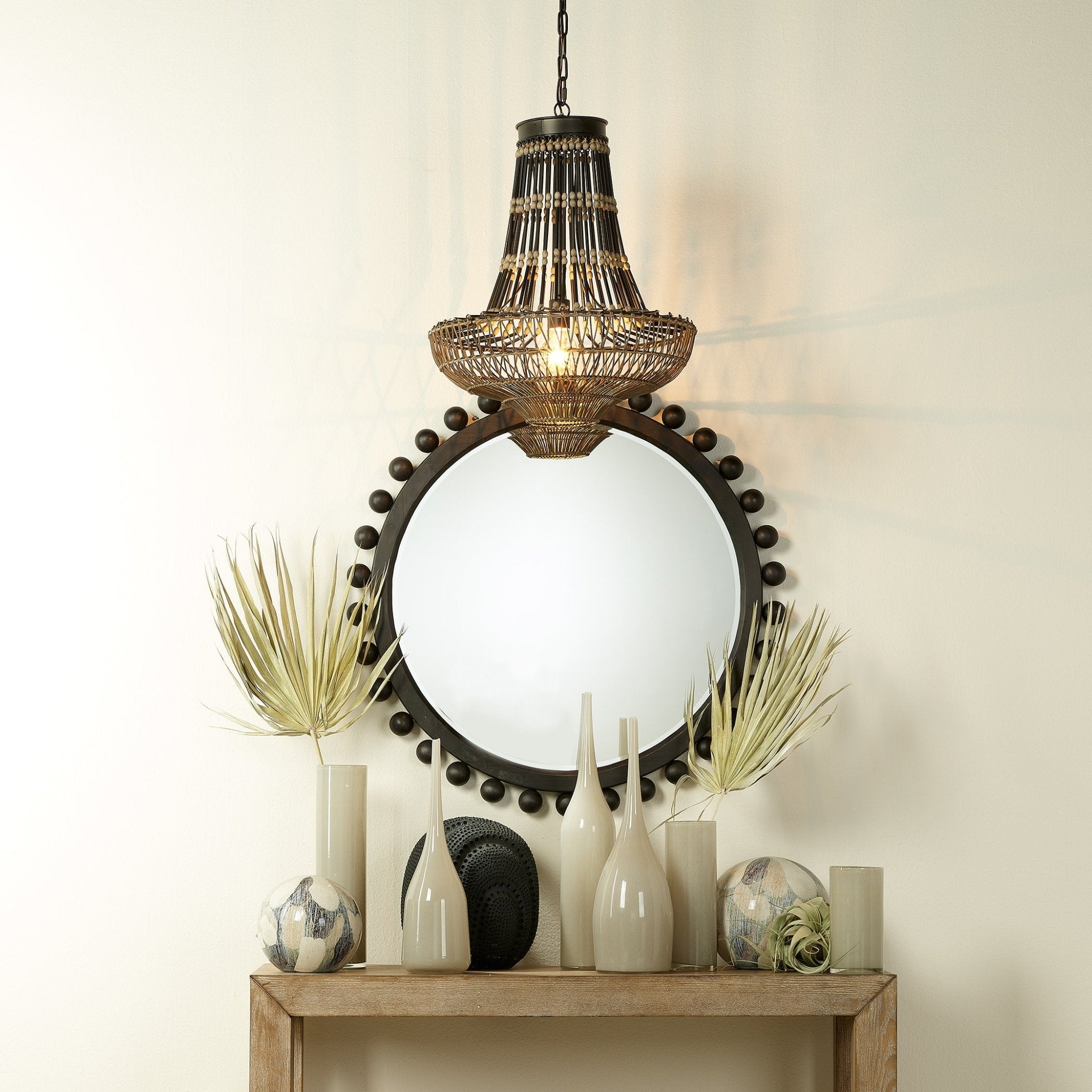 Kalindra Beaded Mirror - Wisteria