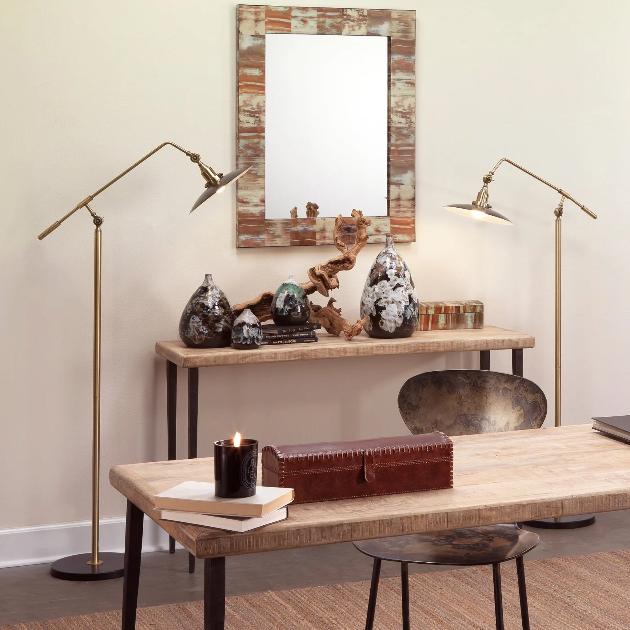 Orinda Faux Horn Mirror - Wisteria