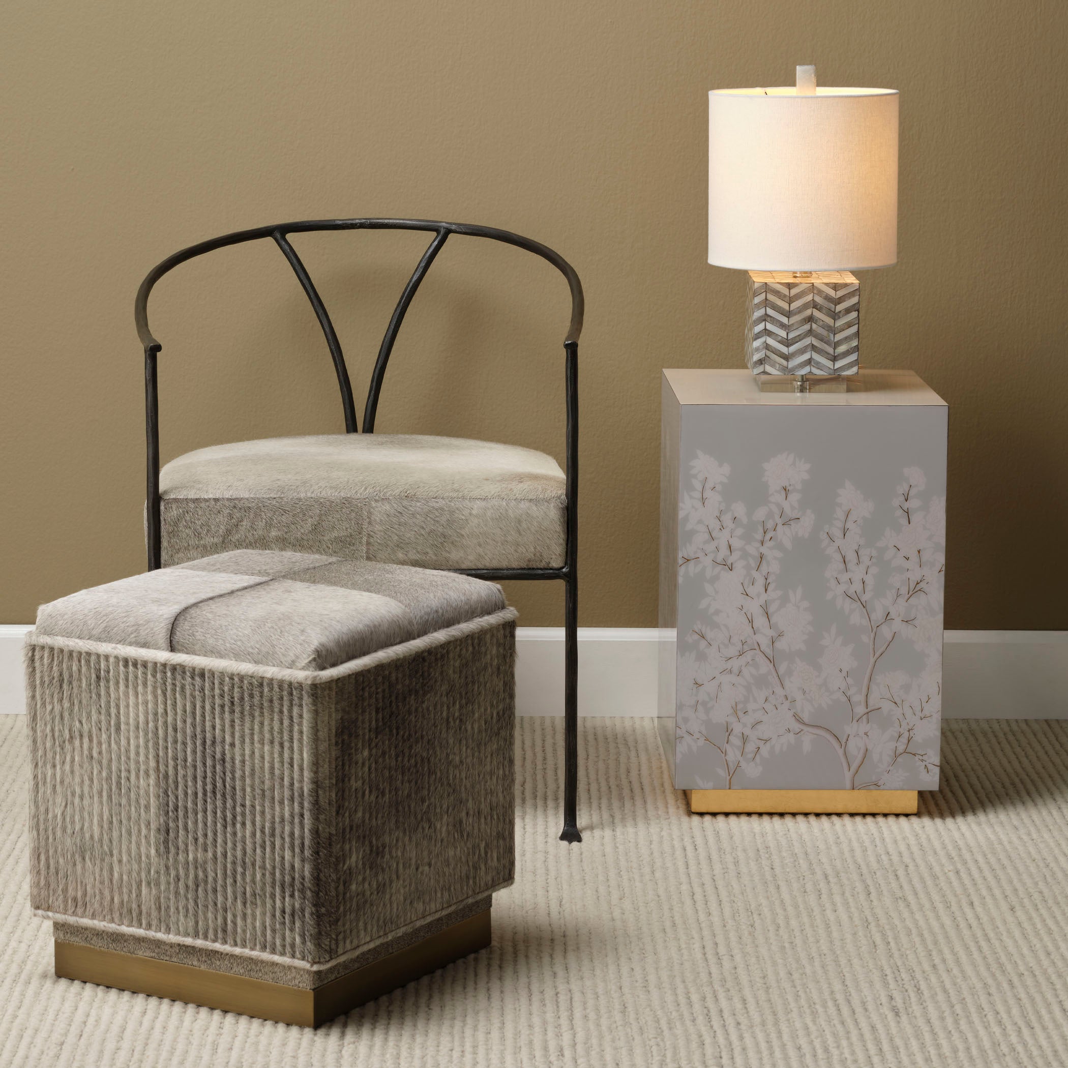 Halstonion Hide Ottoman