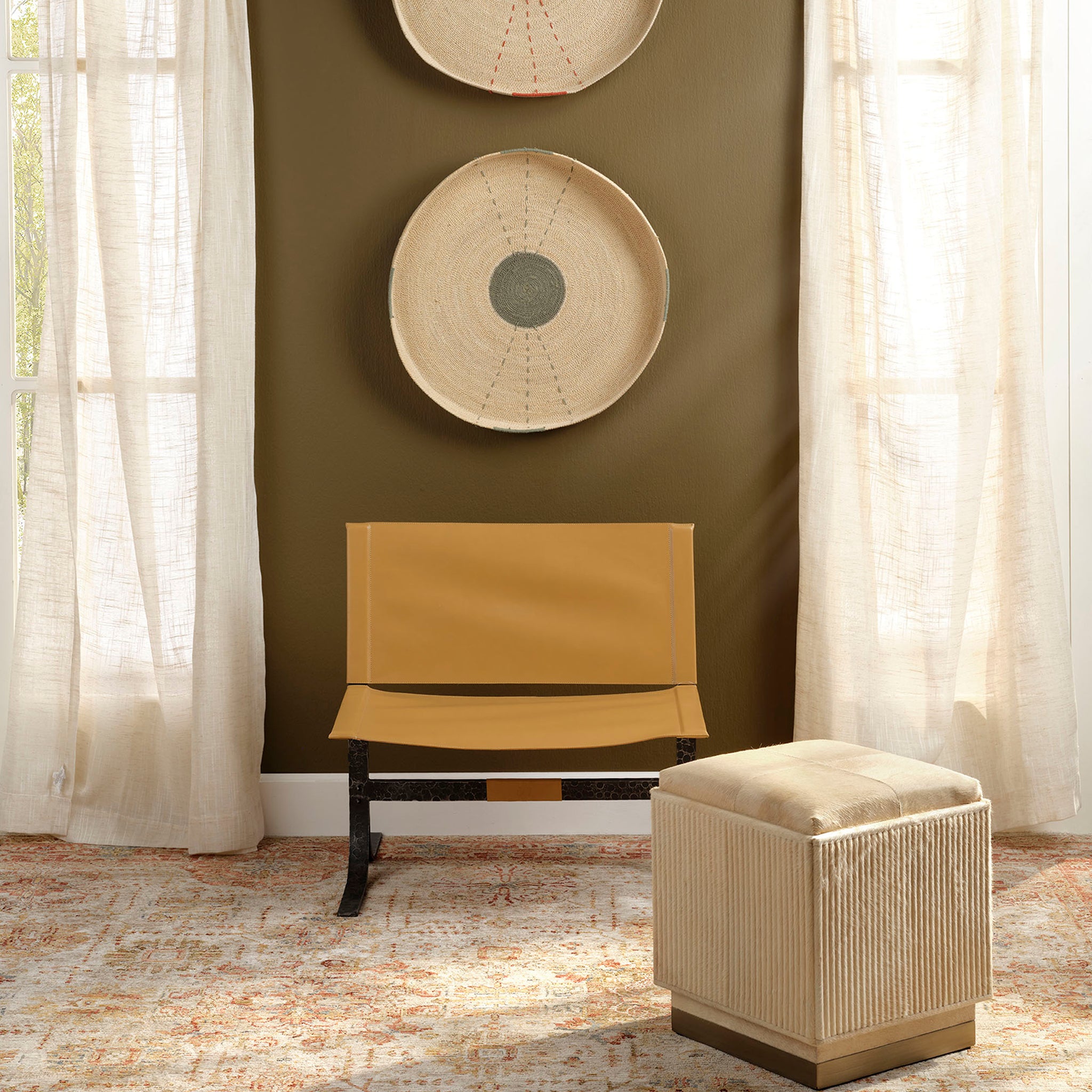 Halstonion Hide Ottoman
