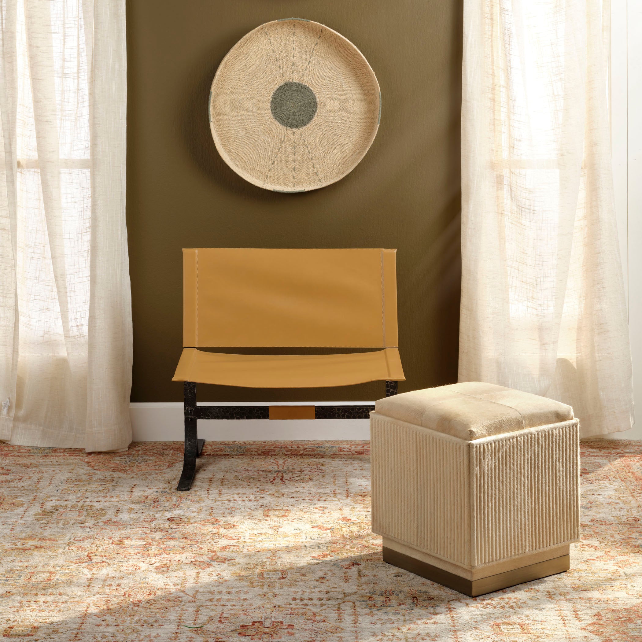 Halstonion Hide Ottoman