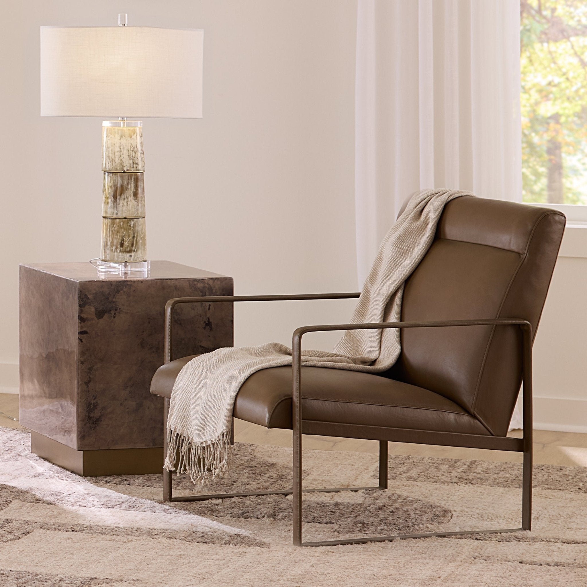Acostia Leather Chair - Wisteria