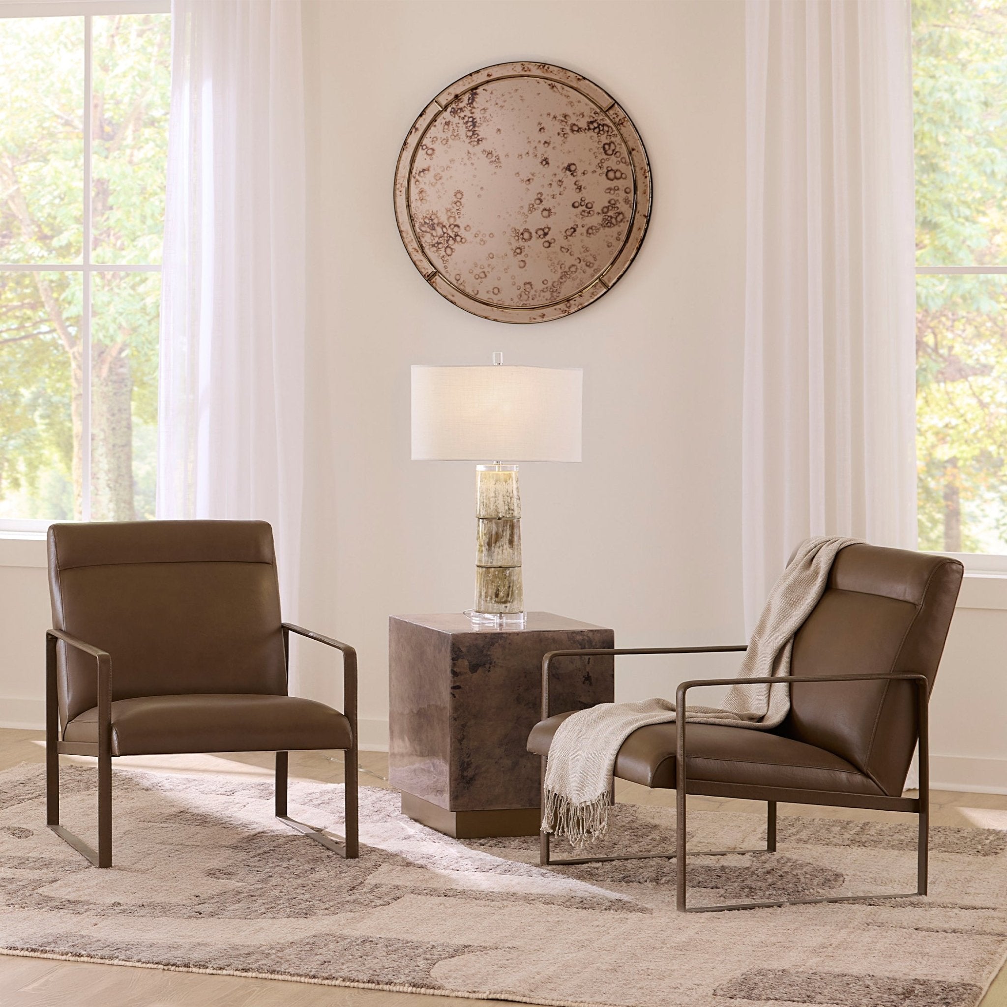 Acostia Leather Chair - Wisteria