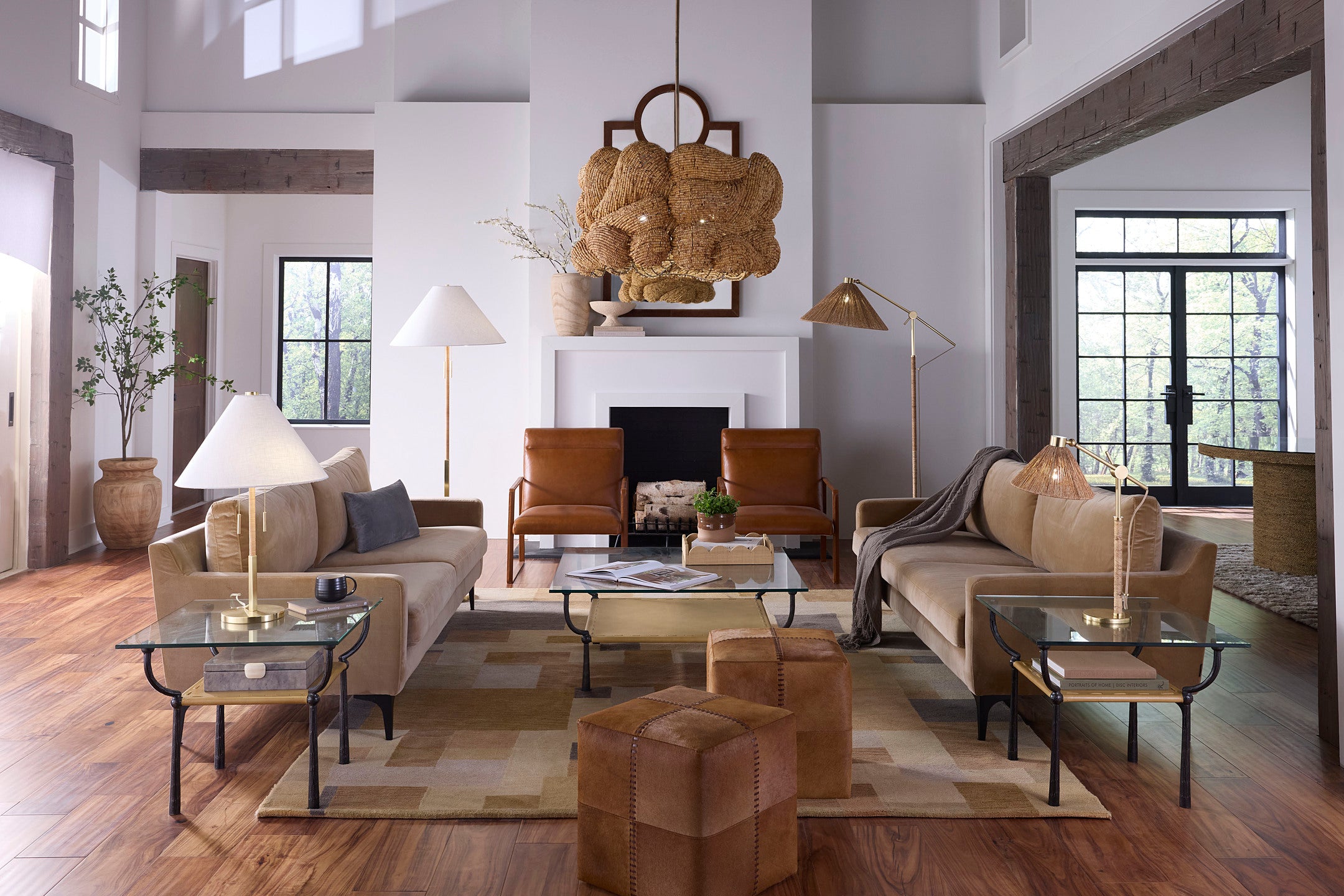 Sellier Hide Ottoman