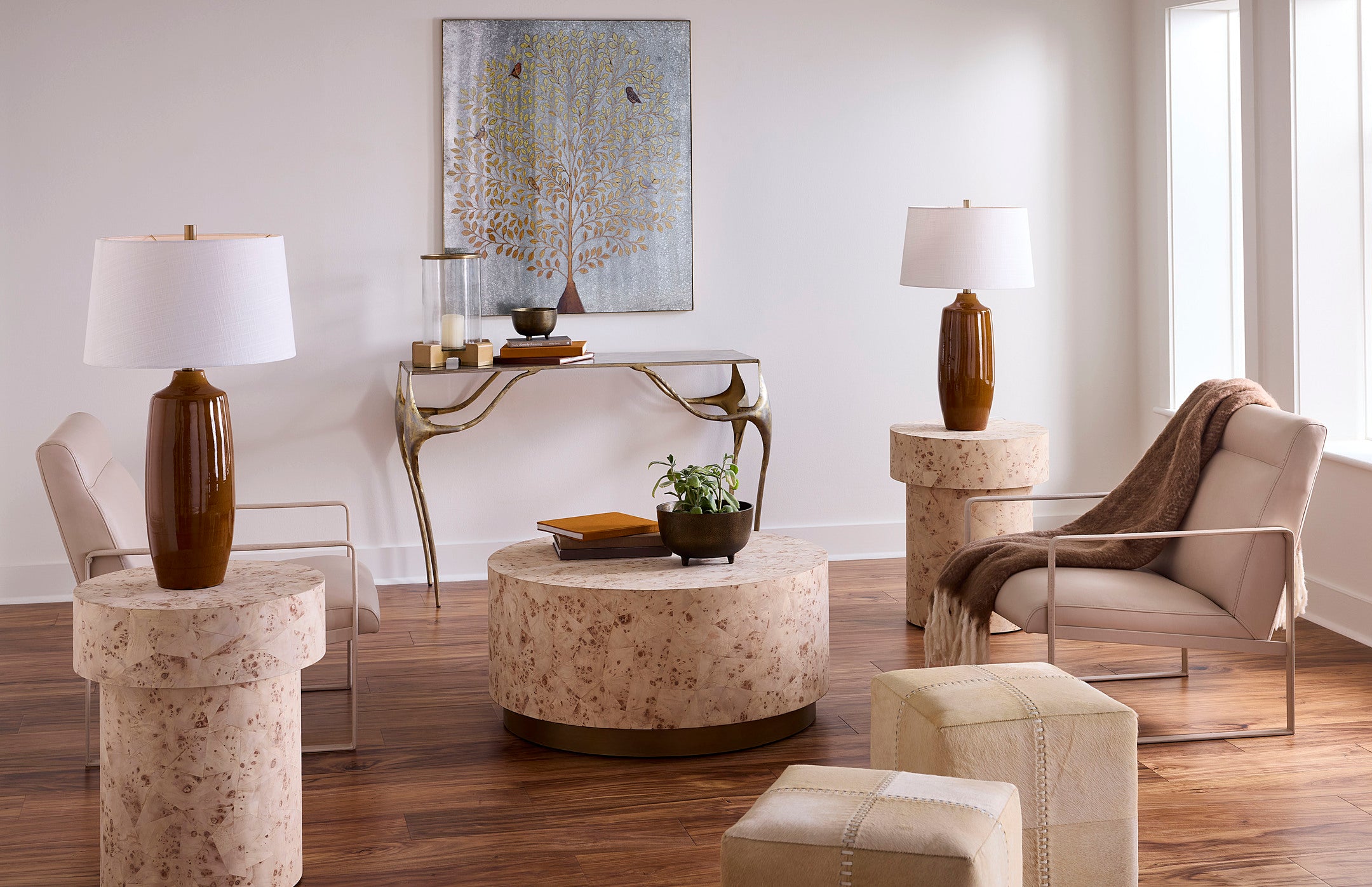 Sellier Hide Ottoman