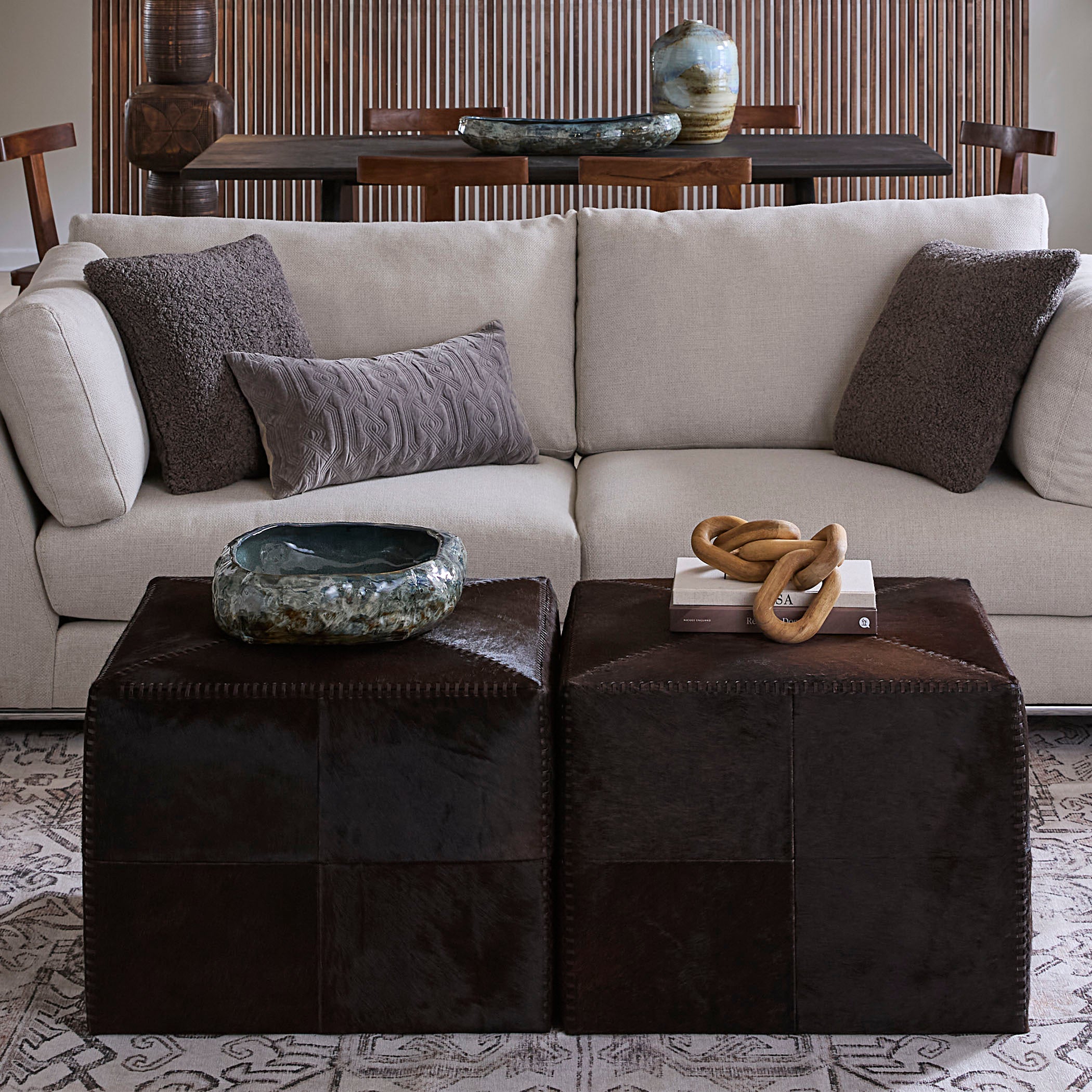 Ravel Hide Ottoman - Wisteria