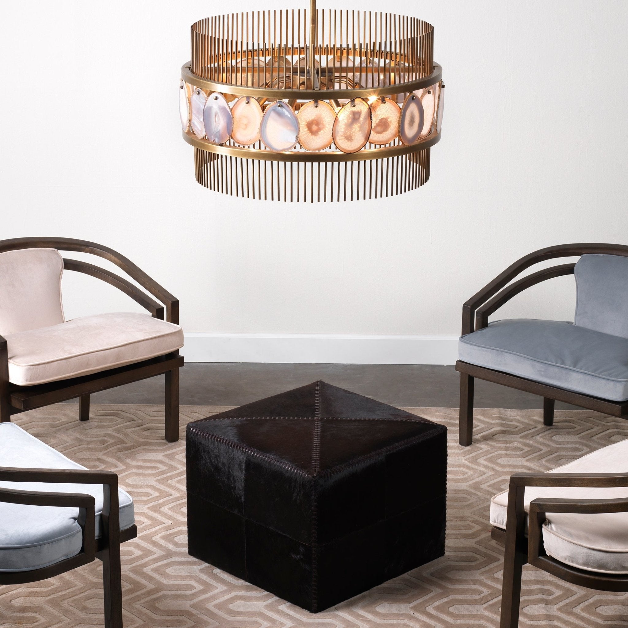 Ravel Hide Ottoman - Wisteria