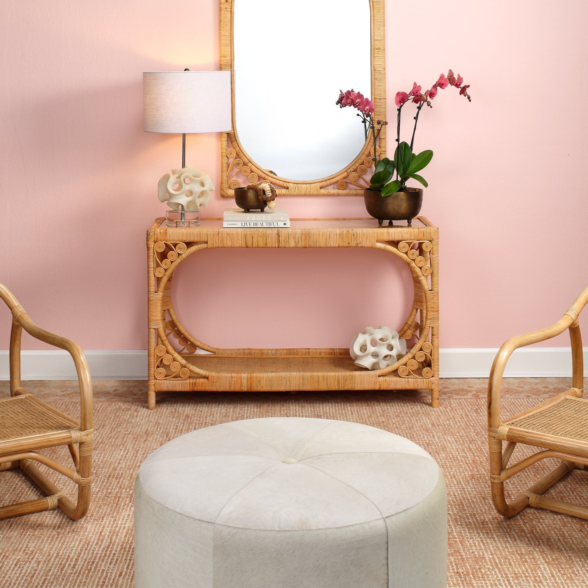 Halon Hide Ottoman - Wisteria
