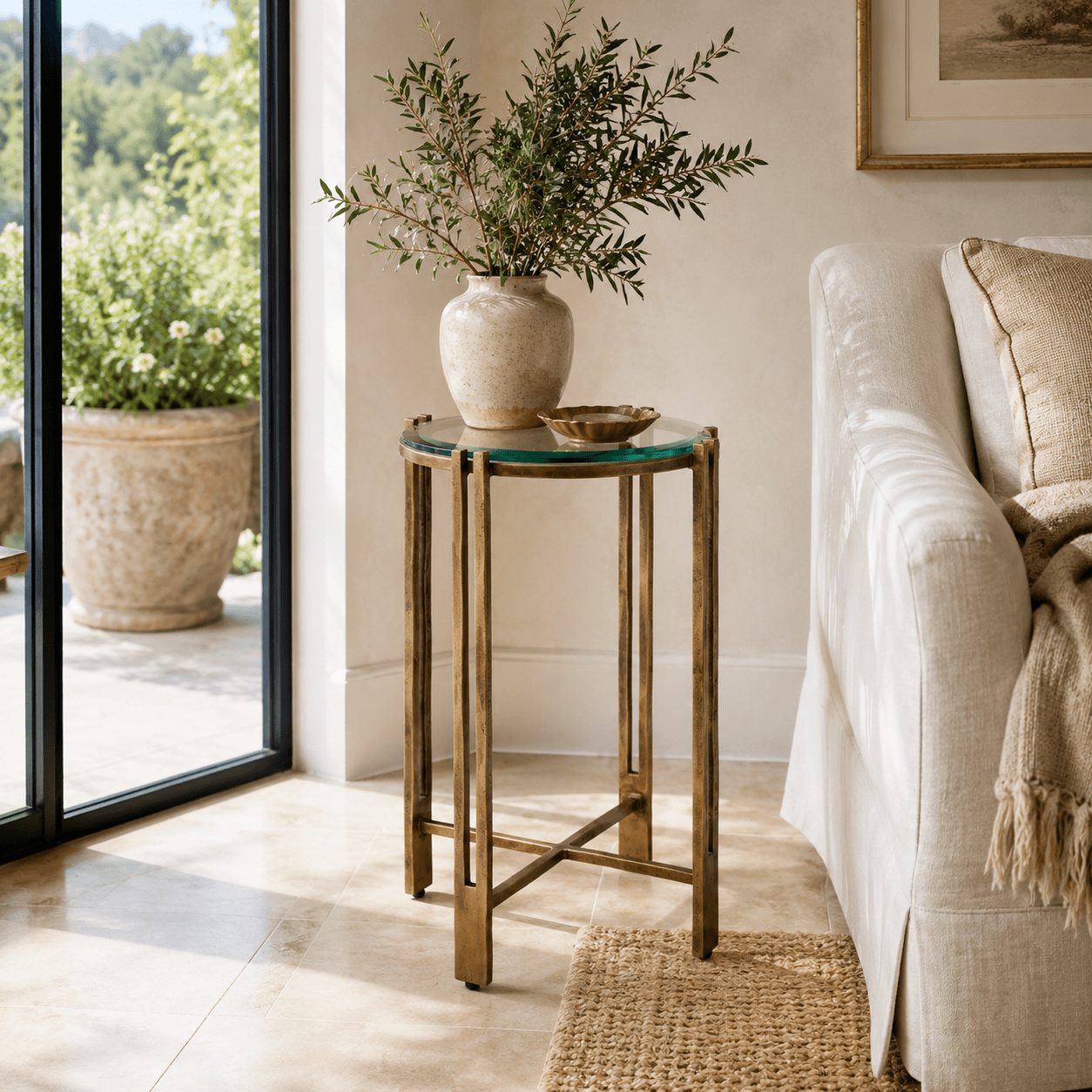 Rialto Glass Side Table - Wisteria