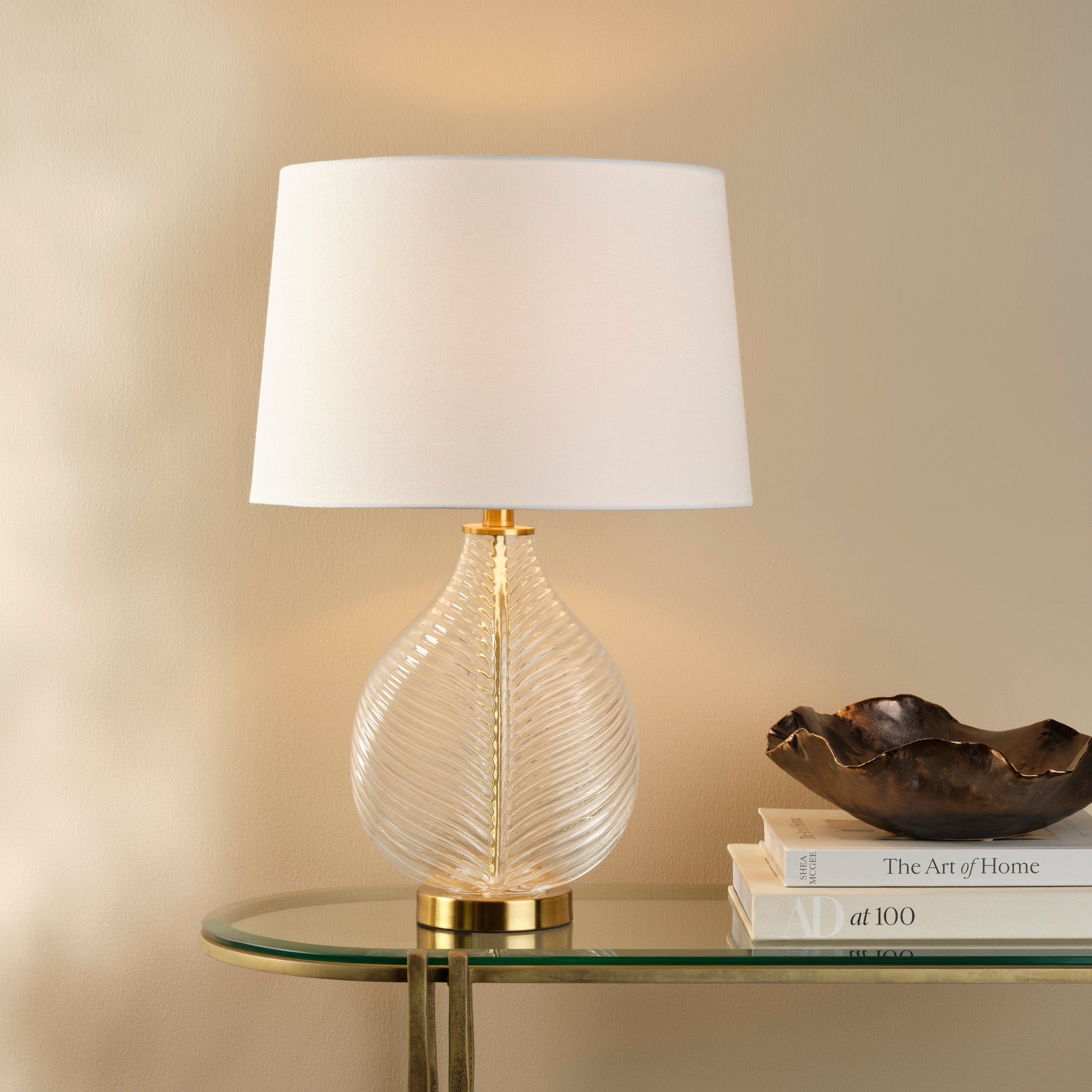 Corven Ribbed Glass Lamp