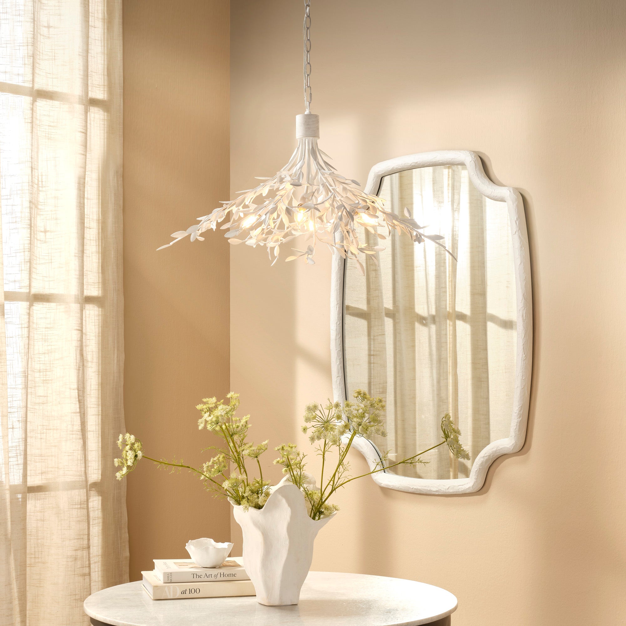 Everset Plaster Leaf Chandelier