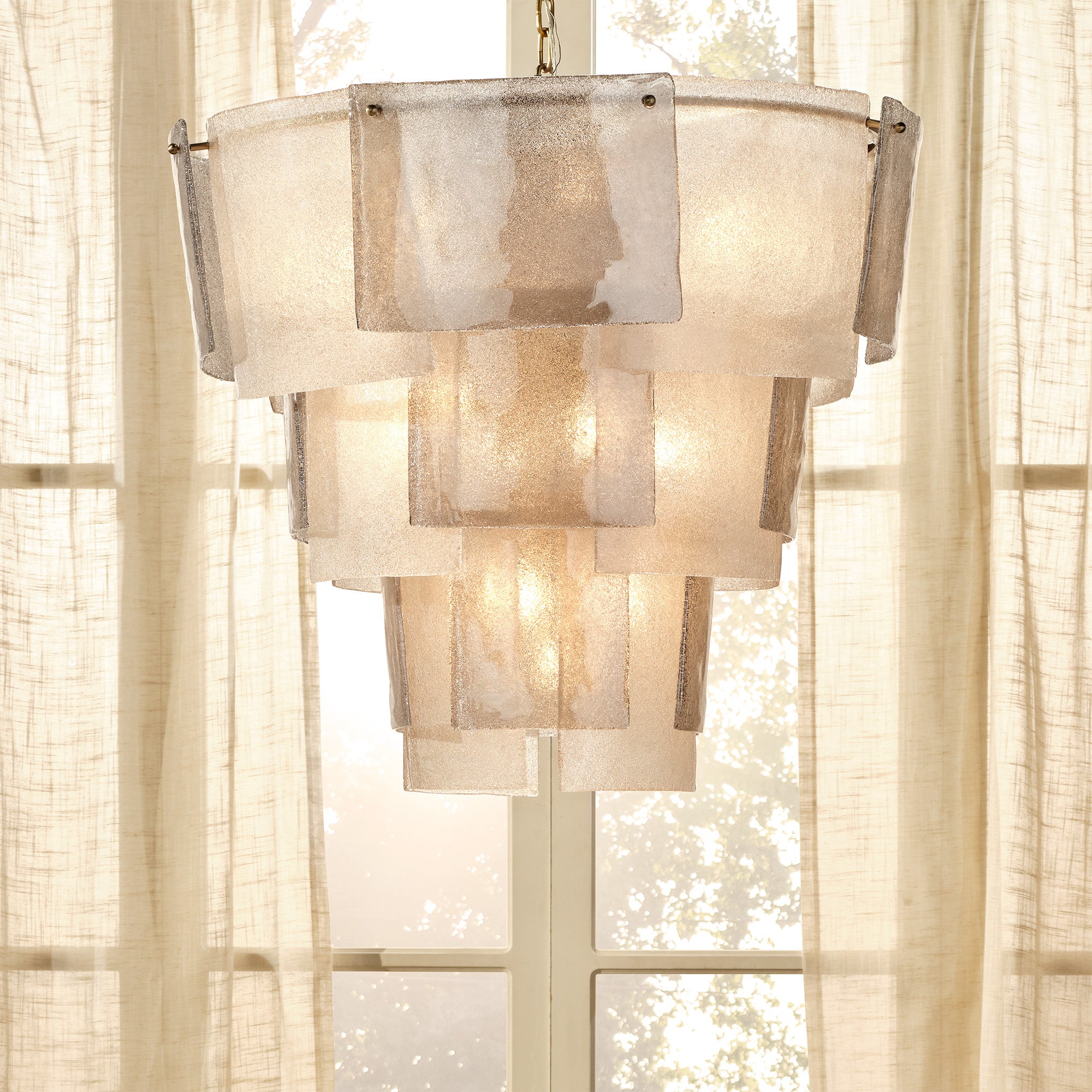 Caulder Seeded Glass Chandelier