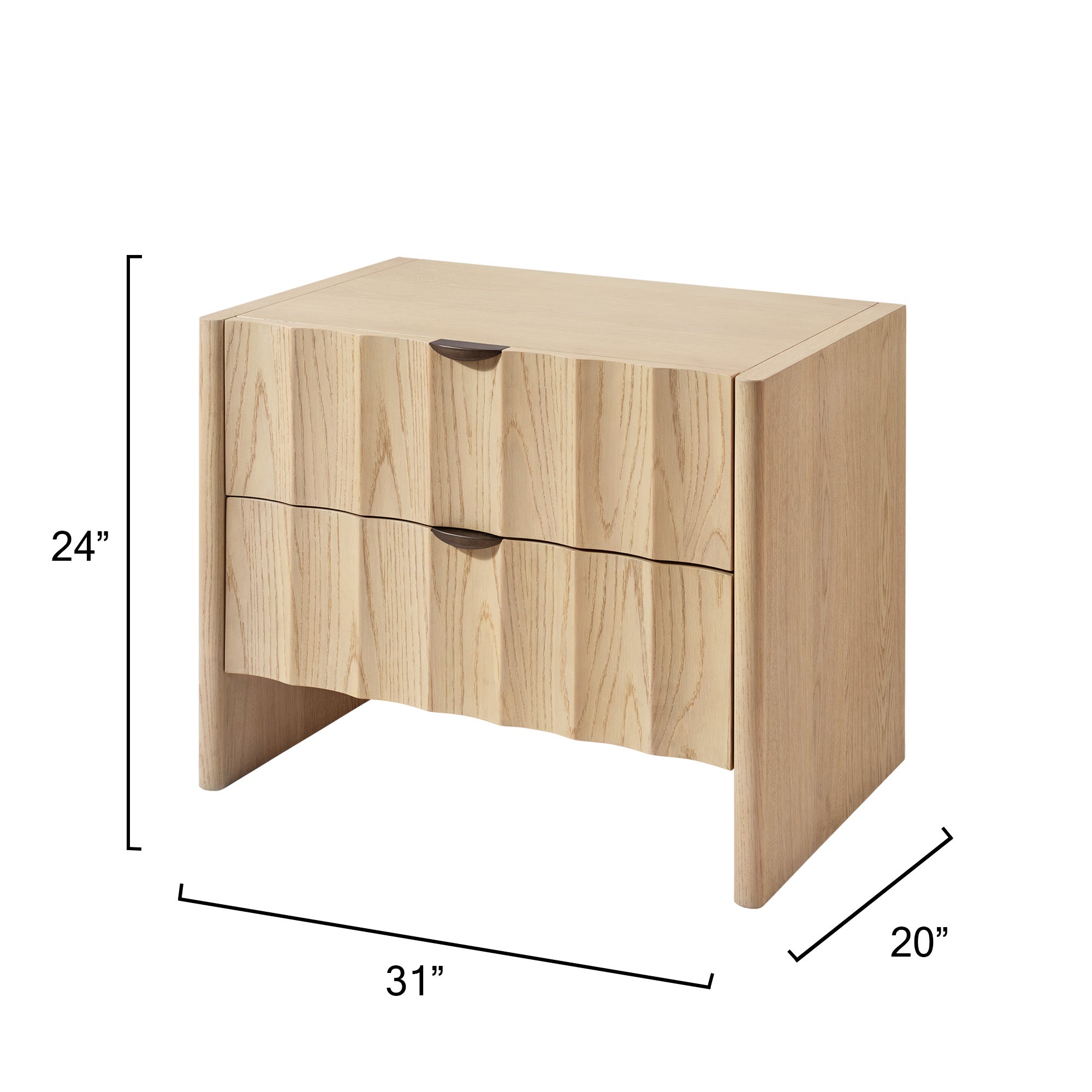 Rothbury Fluted Oak Nightstand