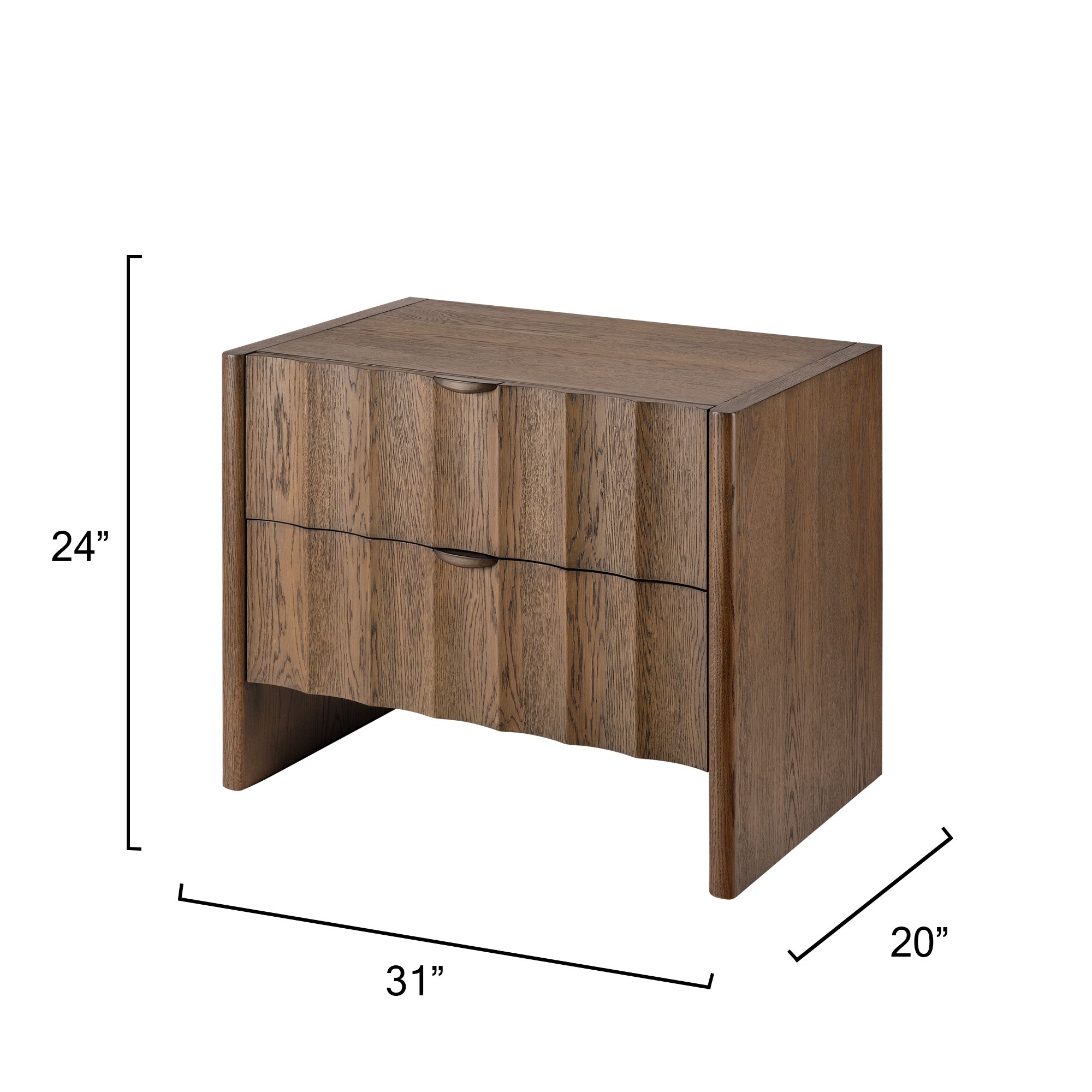 Rothbury Fluted Oak Nightstand