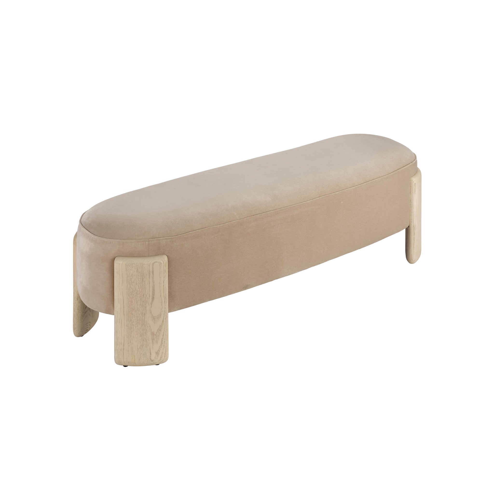 Marlowe Velvet Oak Bench