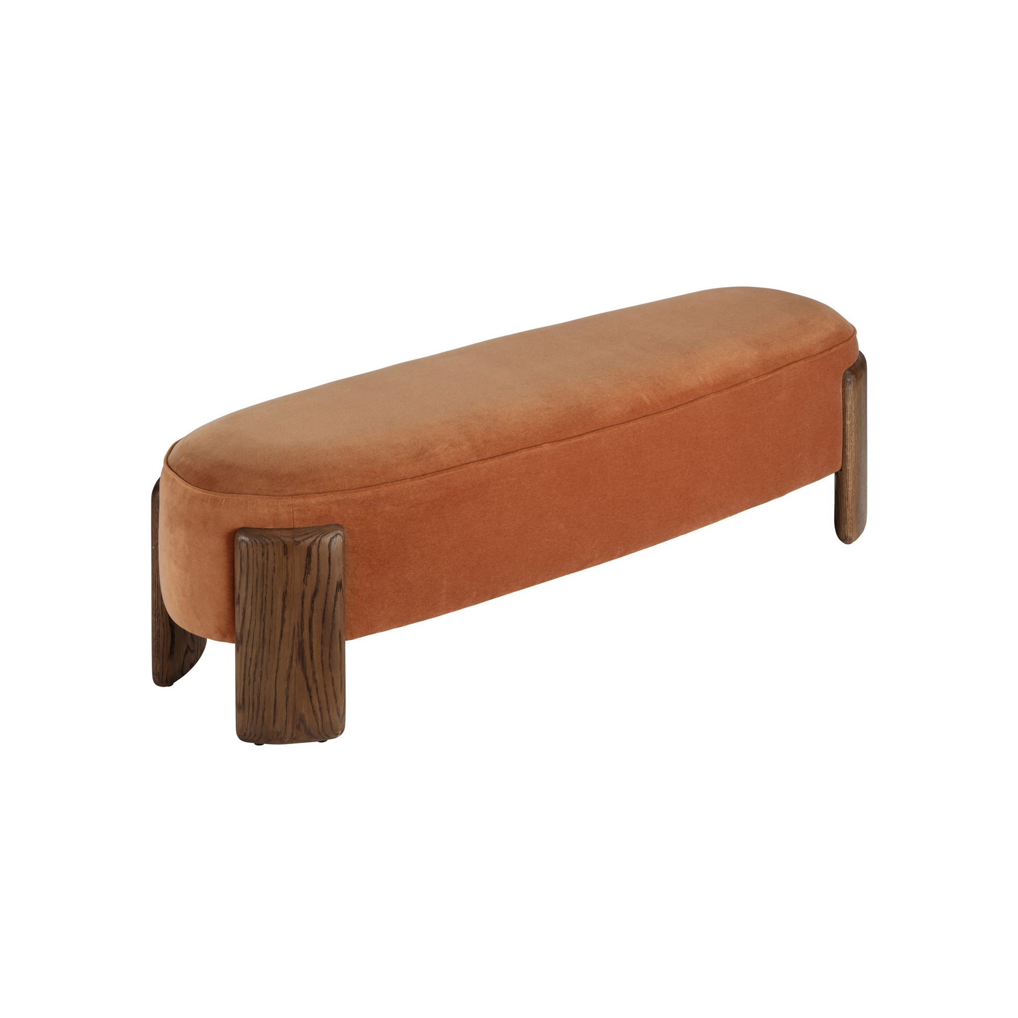 Marlowe Velvet Oak Bench