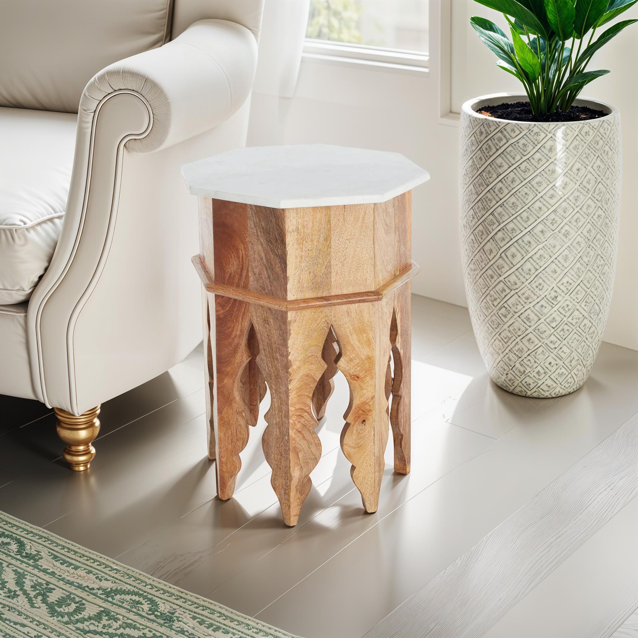 Vintage Wood Side Table, Moroccan Coffee End Table, Mother