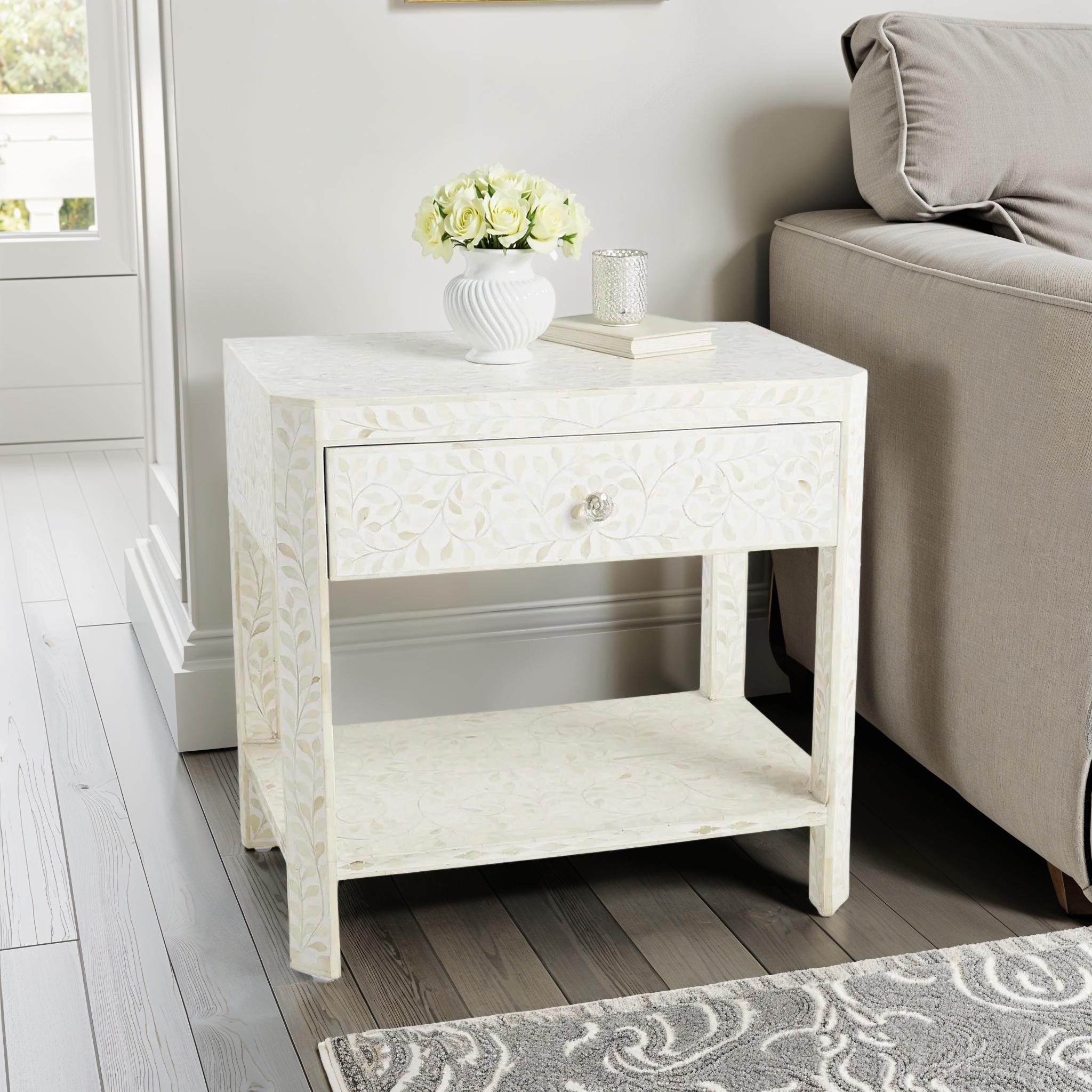 Bone Inlay Side Table