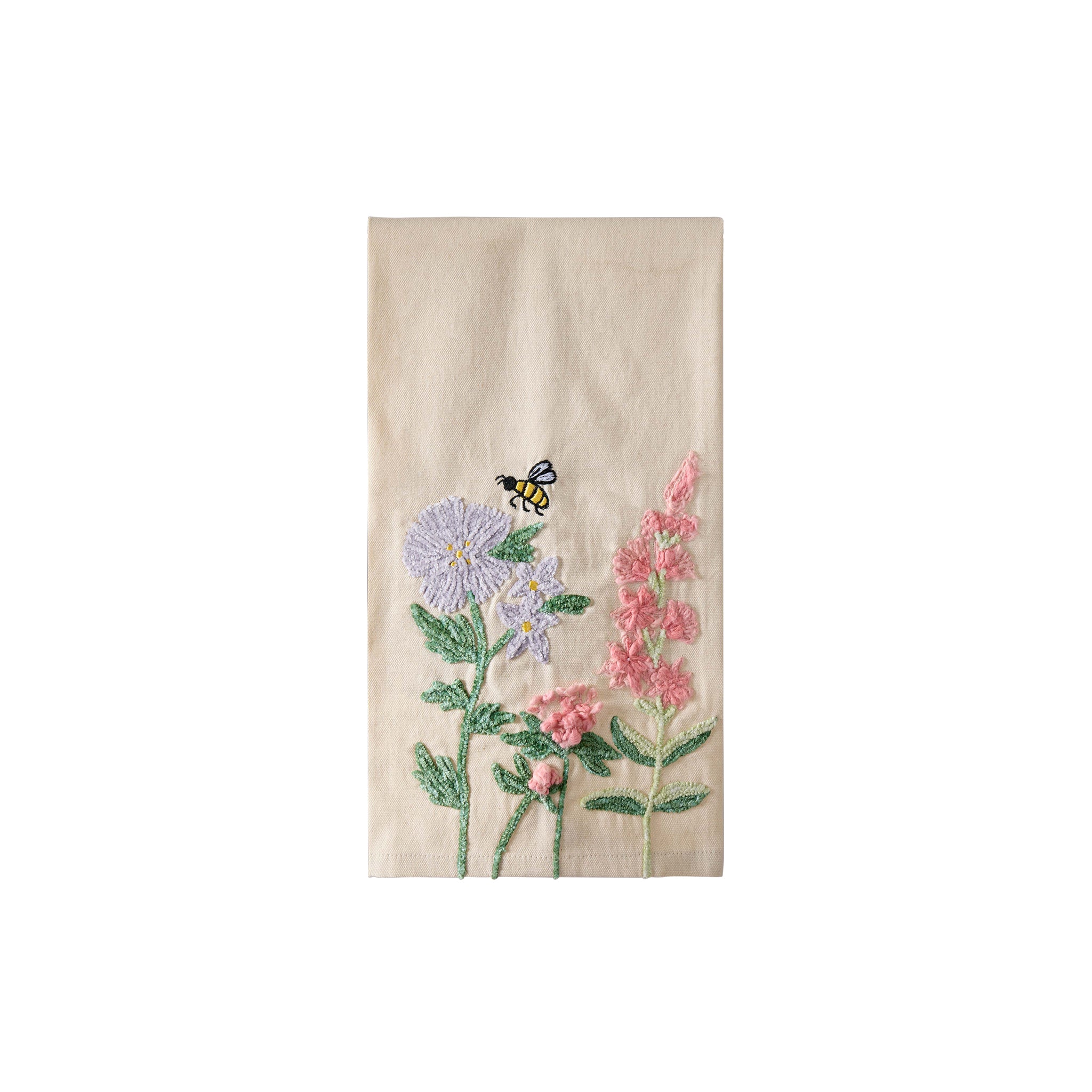 Hedgerow Bee Embroidered Towel - Wisteria