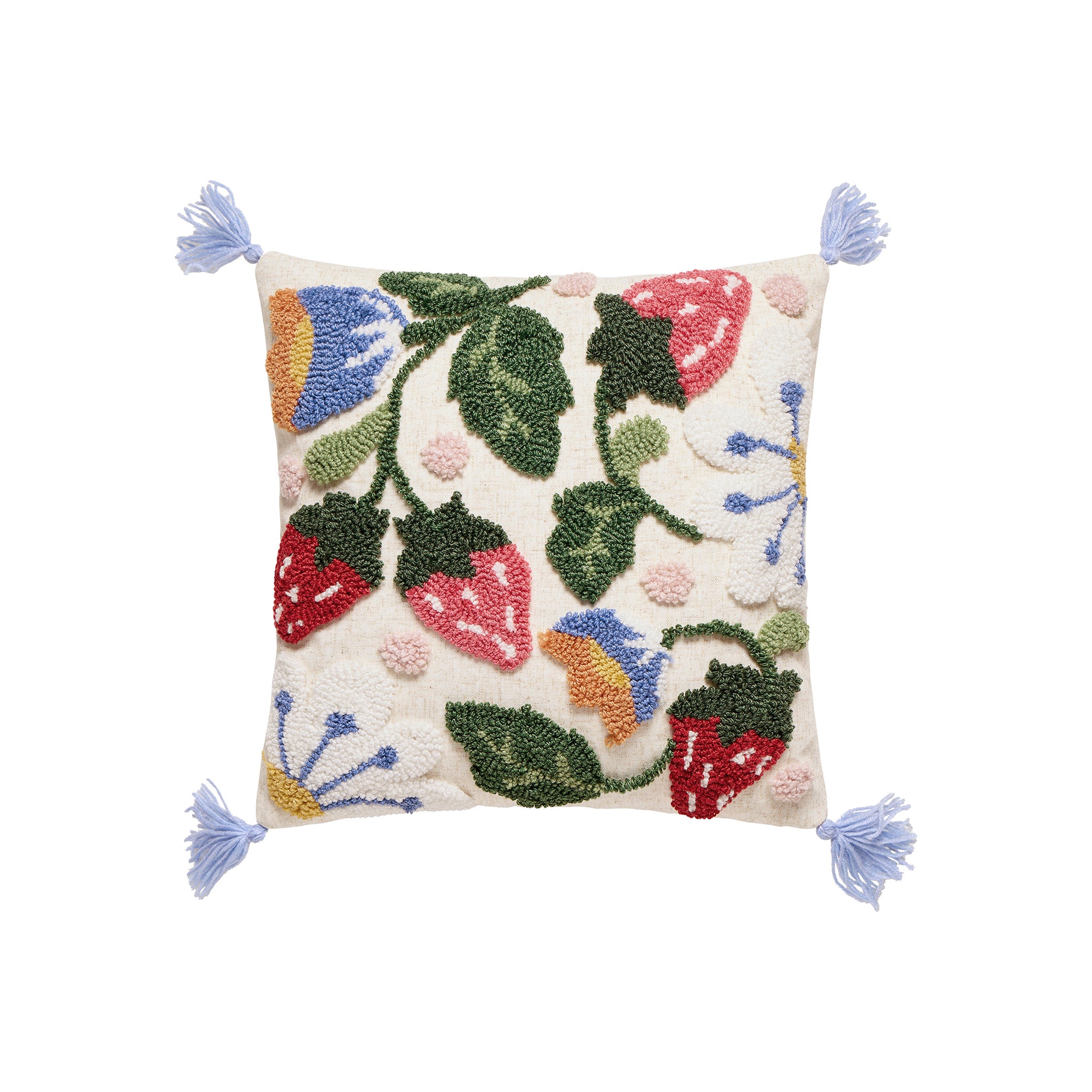 Fragaria Hooked Tassel Pillow - Wisteria