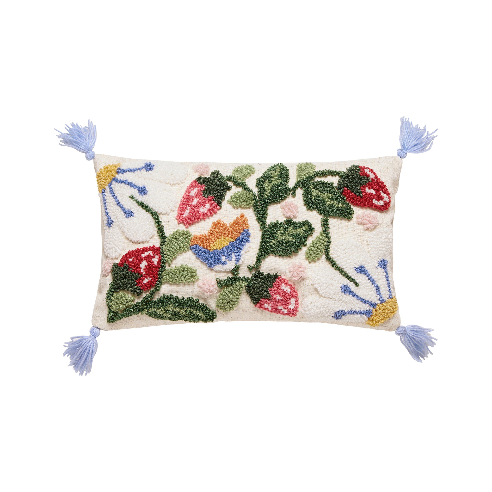 Fragaria Hooked Lumbar Pillow - Wisteria