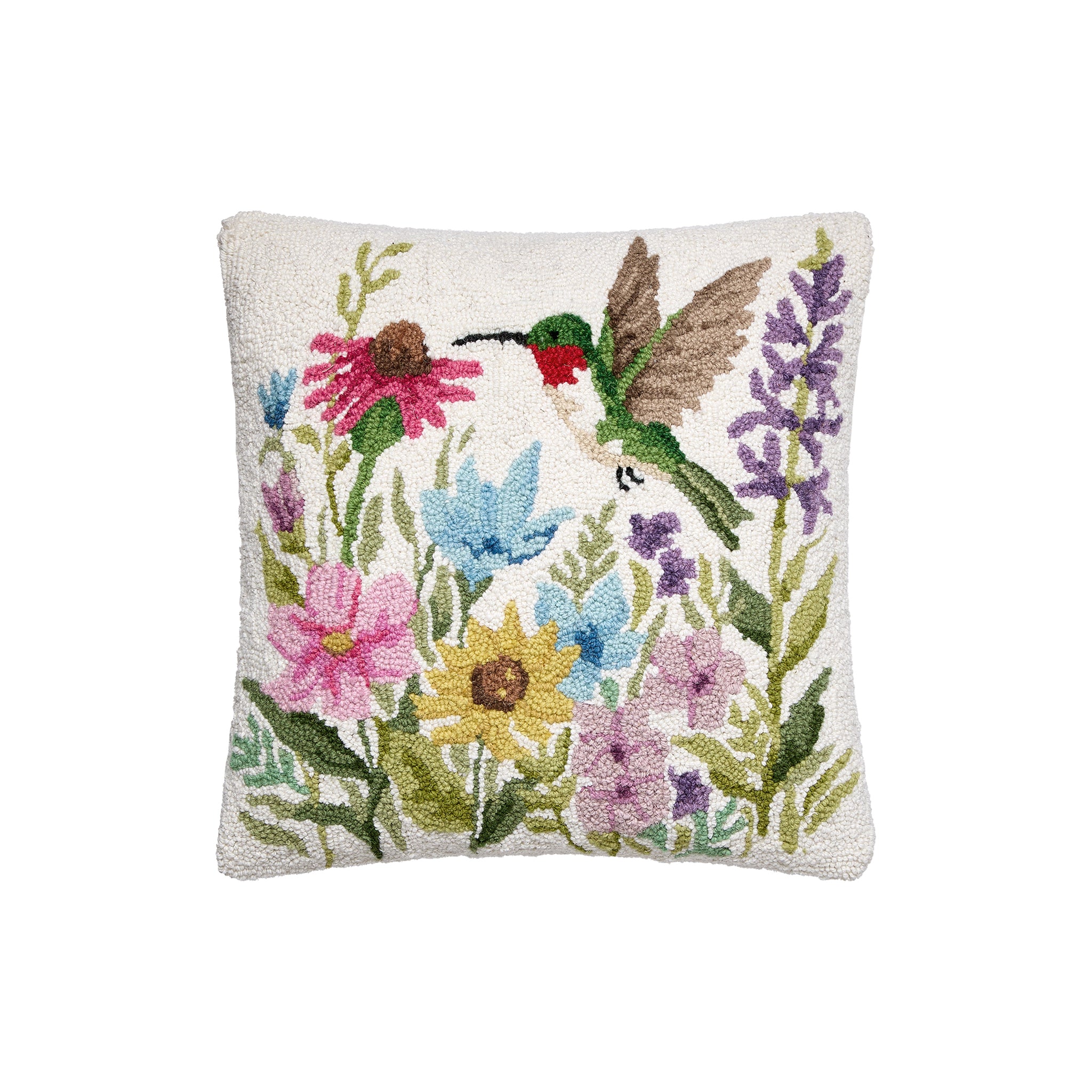 Alouette Meadow Hooked Pillow - Wisteria