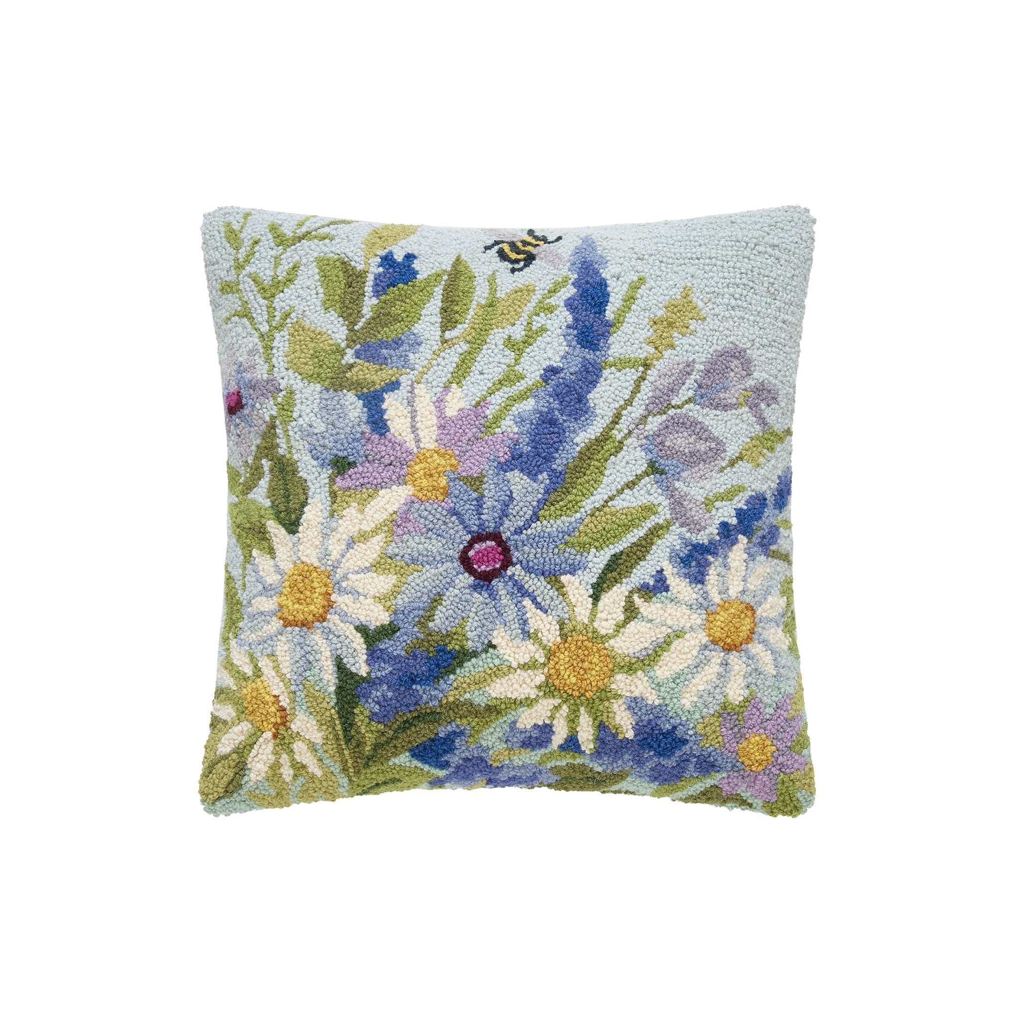 Lunaria Field Hooked Pillow - Wisteria