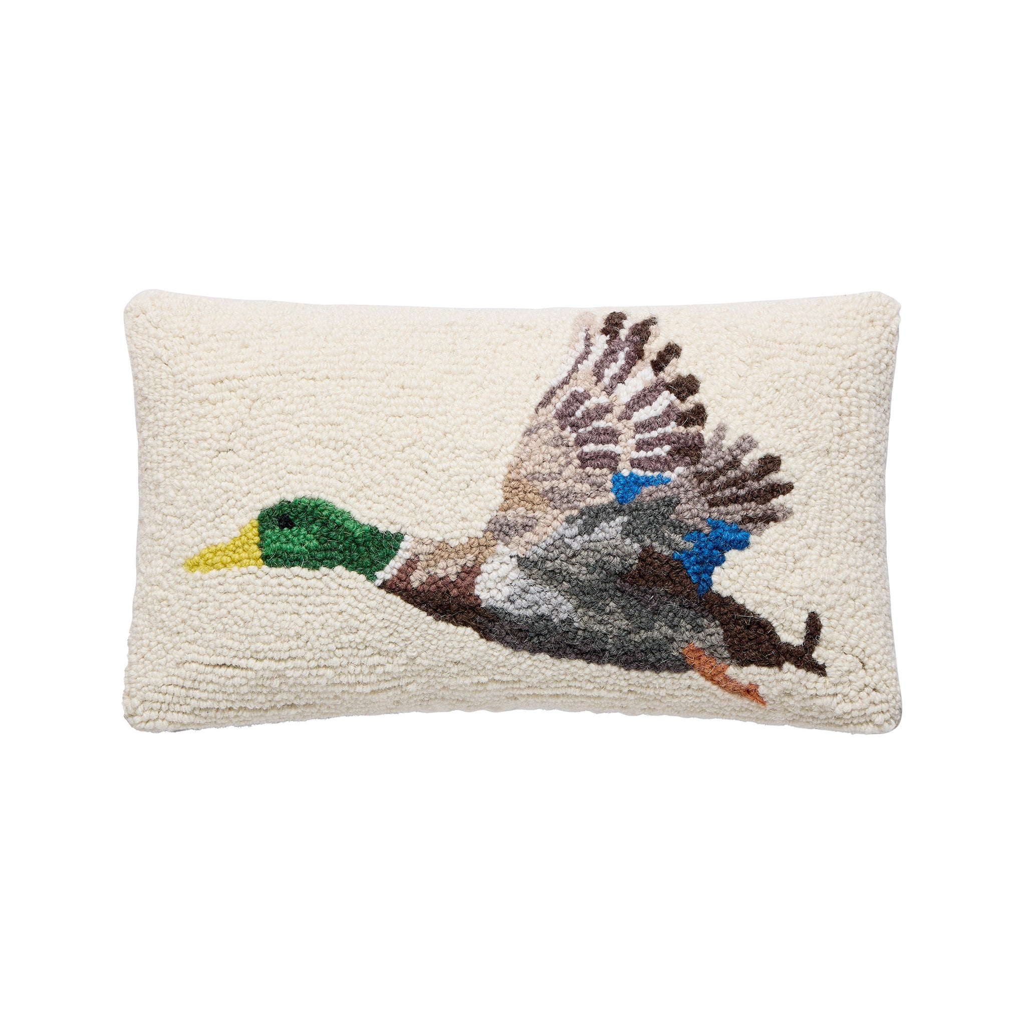 Tidewater Mallard Hooked Pillow - Wisteria