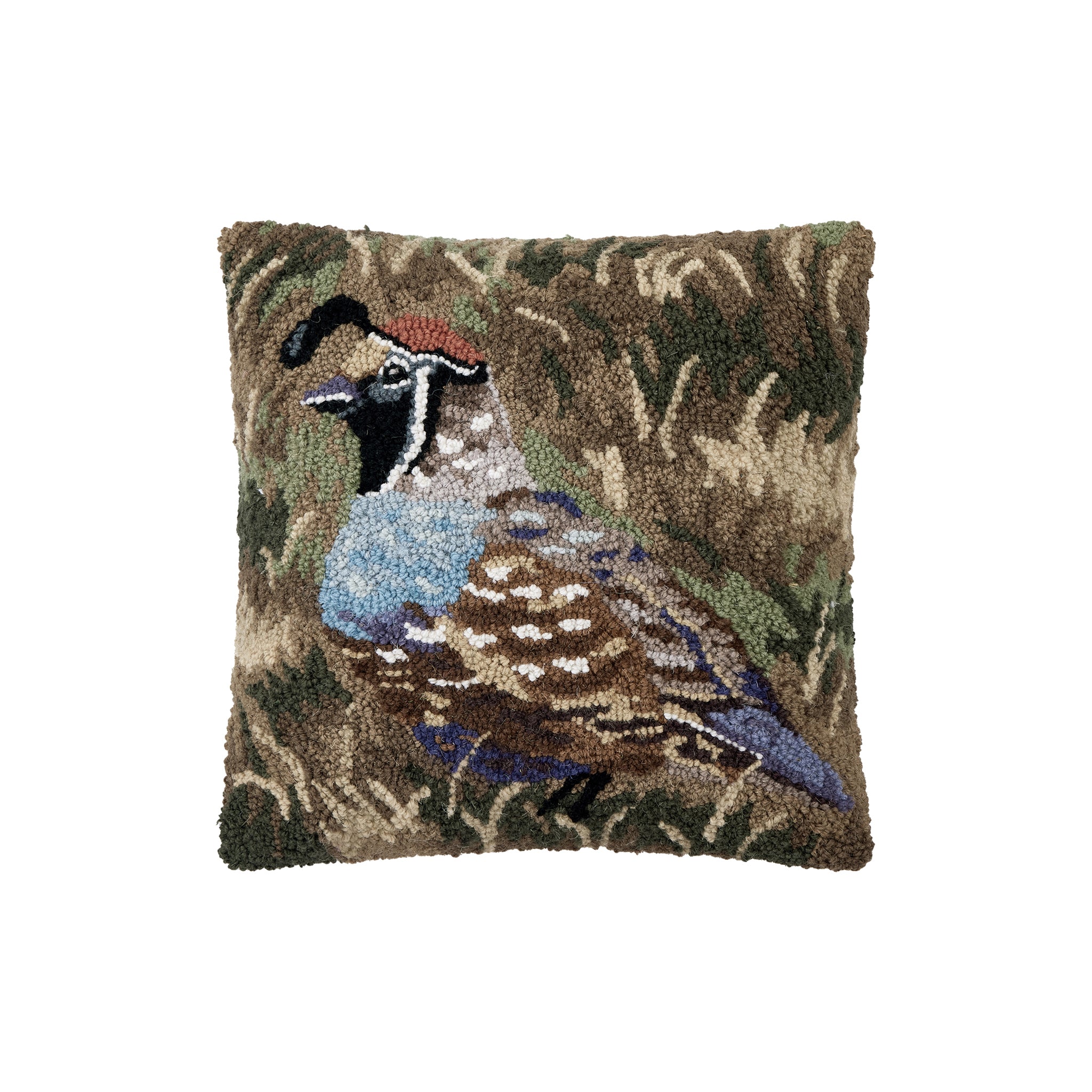 Ainsleigh Quail Hooked Pillow - Wisteria