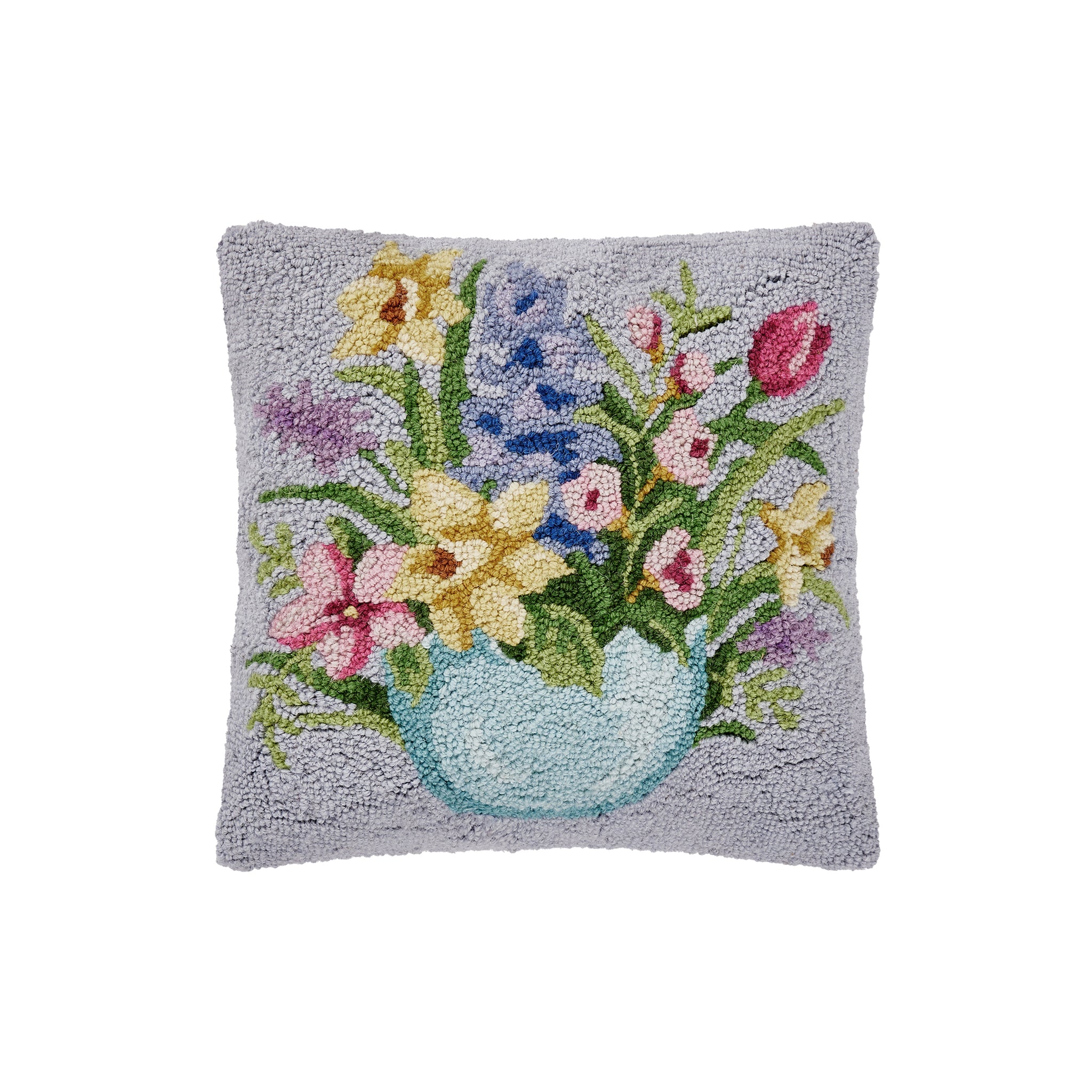 Blossmere Bouquet Hooked Pillow - Wisteria