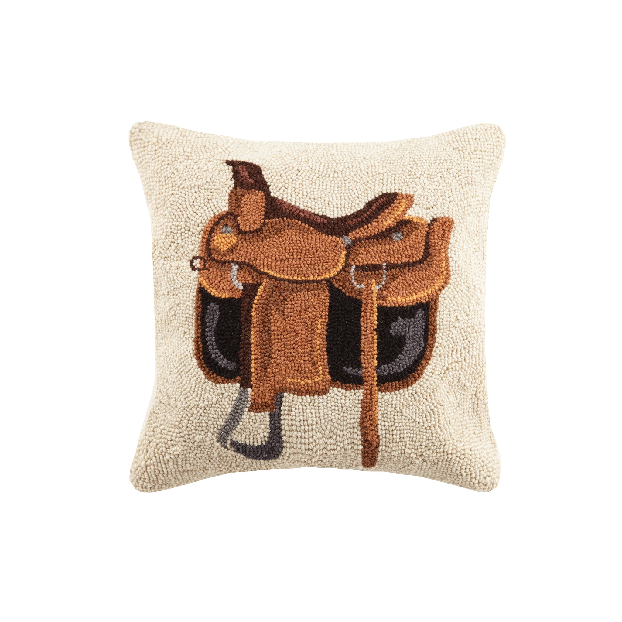 Cimarron Saddle Hooked Pillow - Wisteria