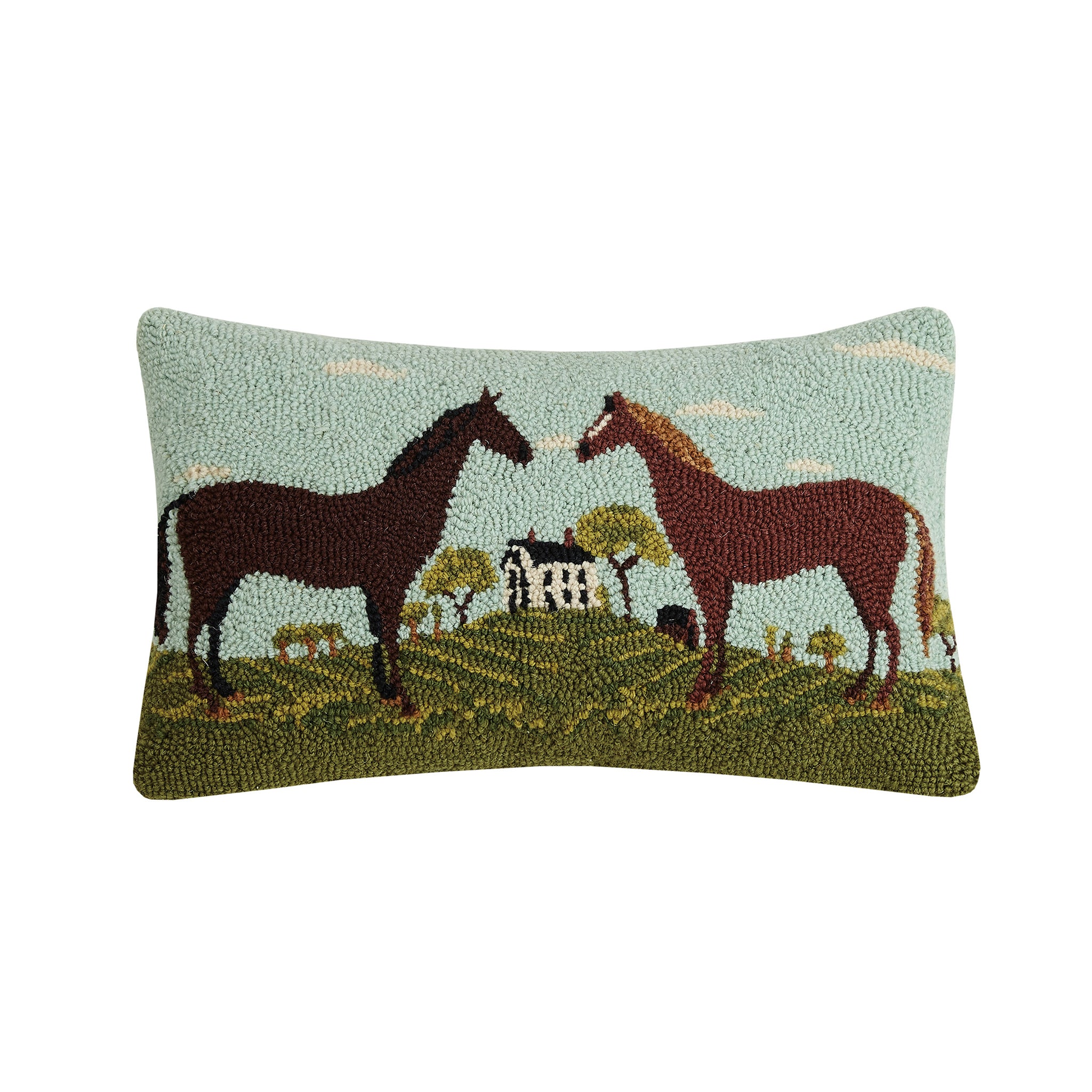 Windermere Pasture Hooked Pillow - Wisteria
