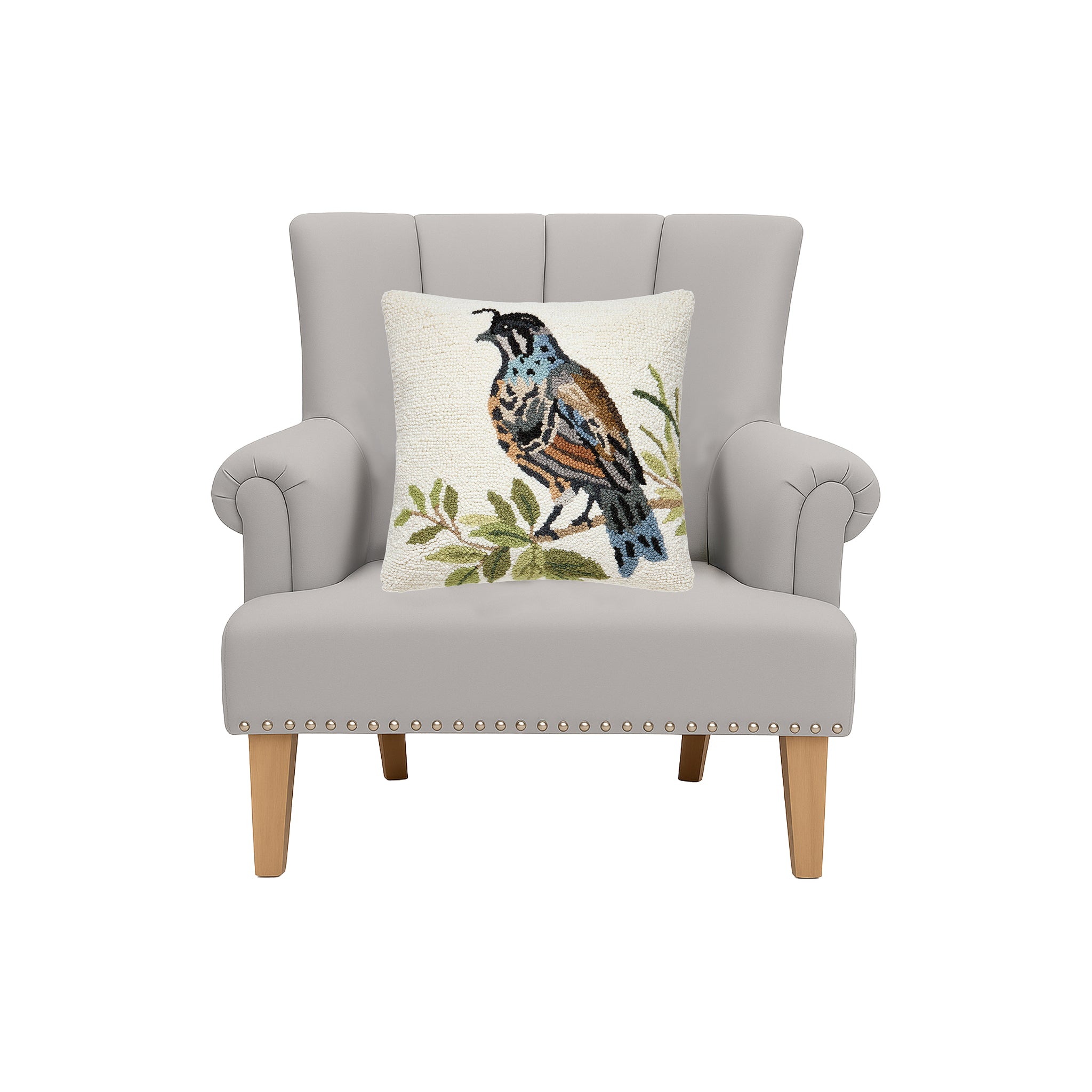 Quillmere Wool Quail Pillow - Wisteria