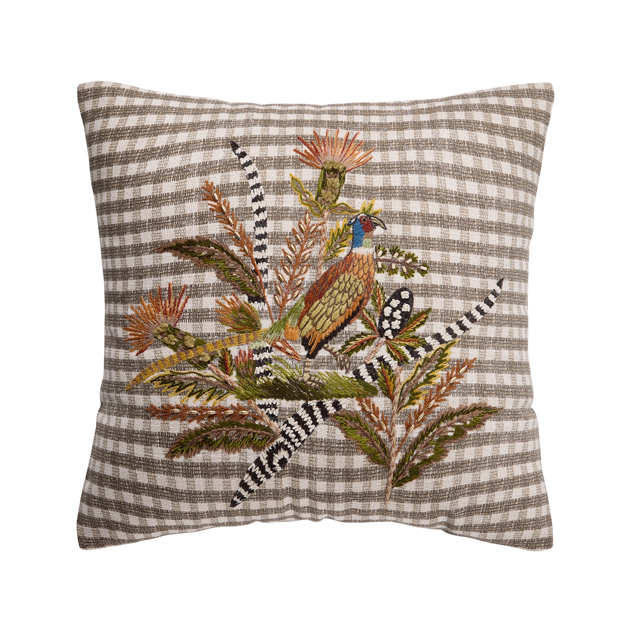 Fieldmere Embroidered Pheasant Pillow