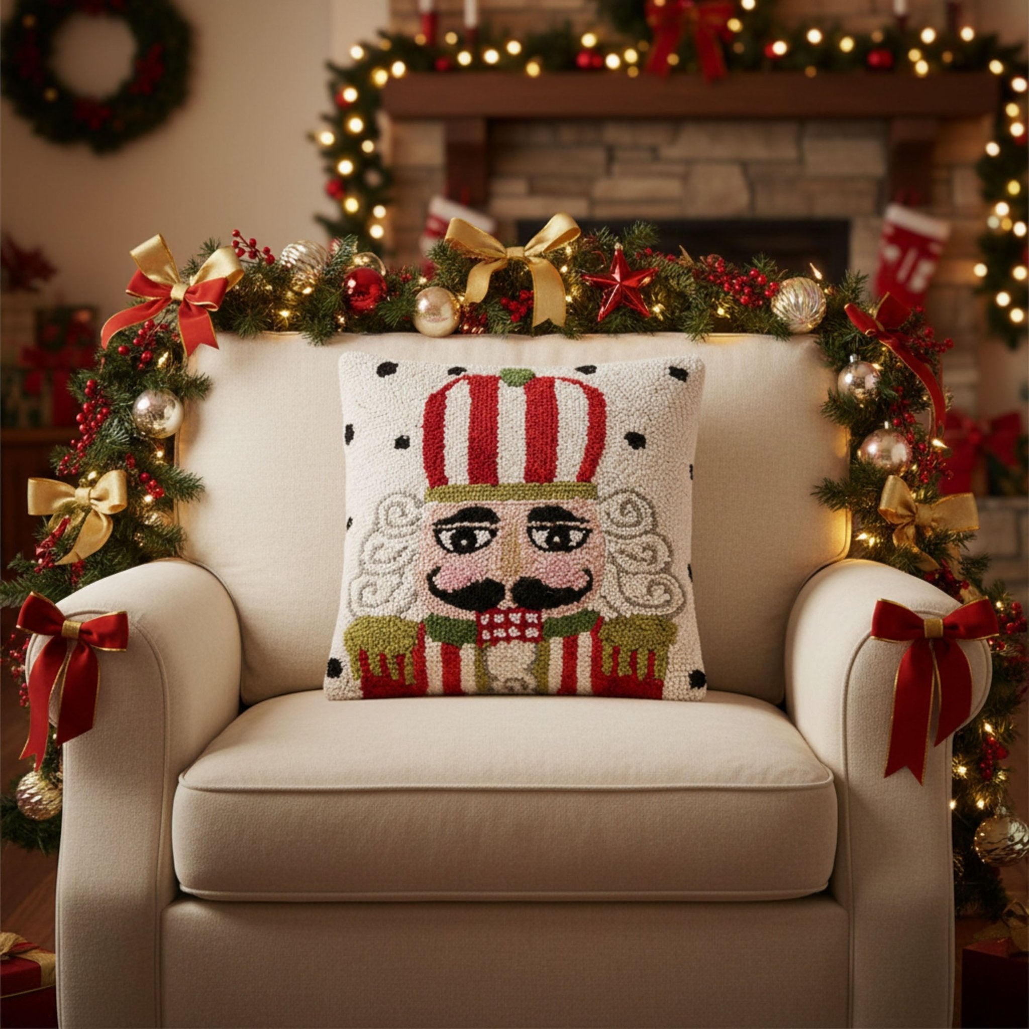 Clausen Nutcracker Hook Pillow - Wisteria