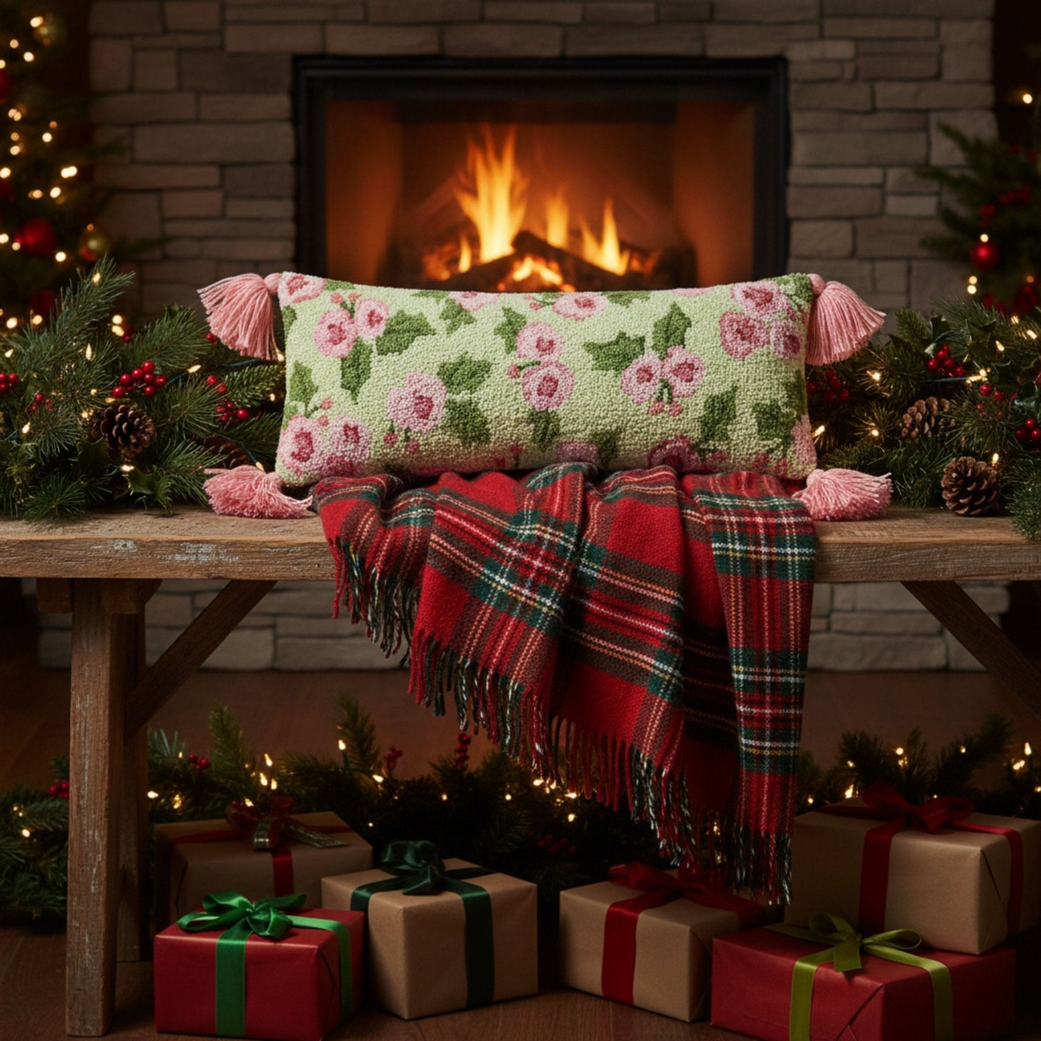Briarley Rose Tassel Pillow - Wisteria