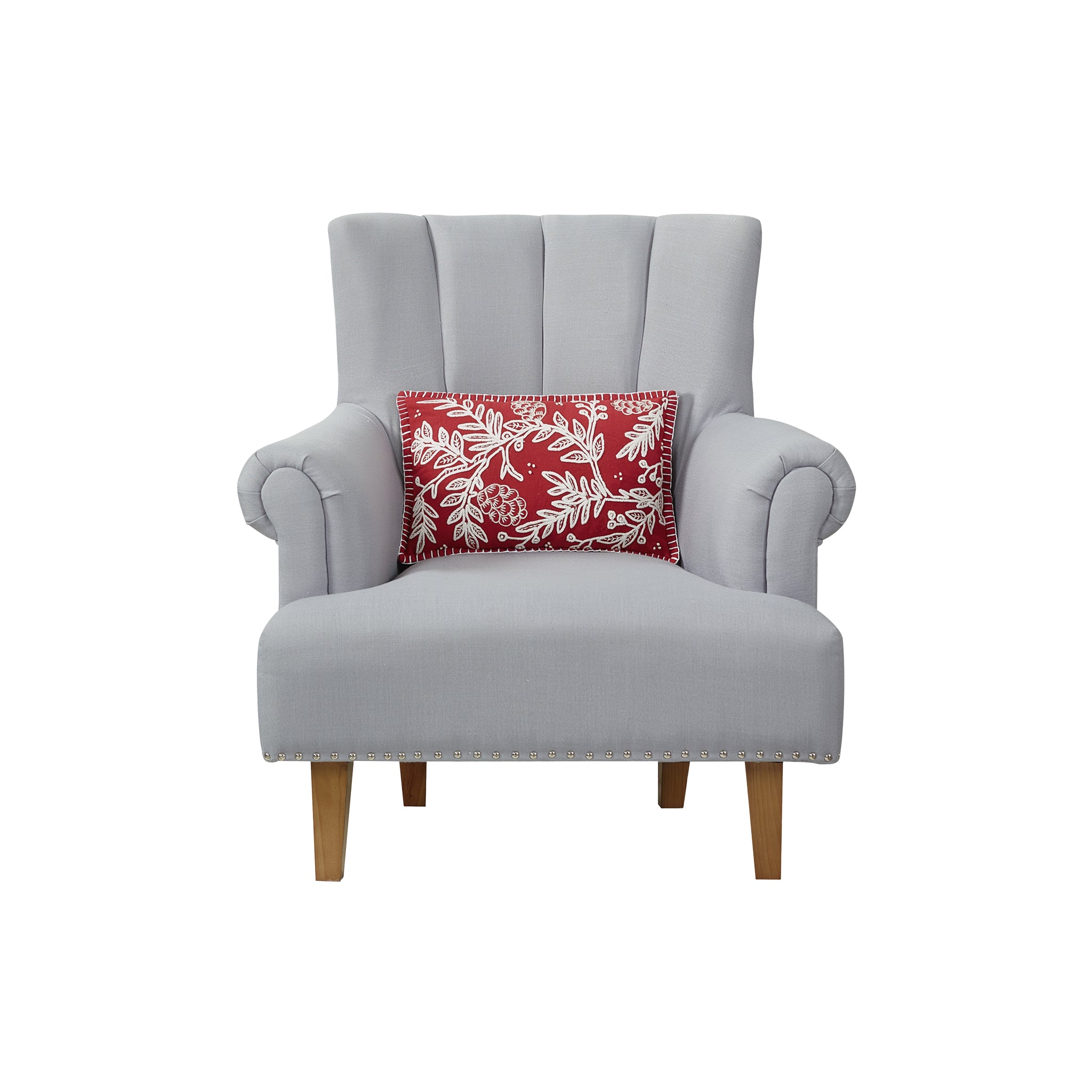 Farnleigh Embroidered Botanical Pillow - Wisteria