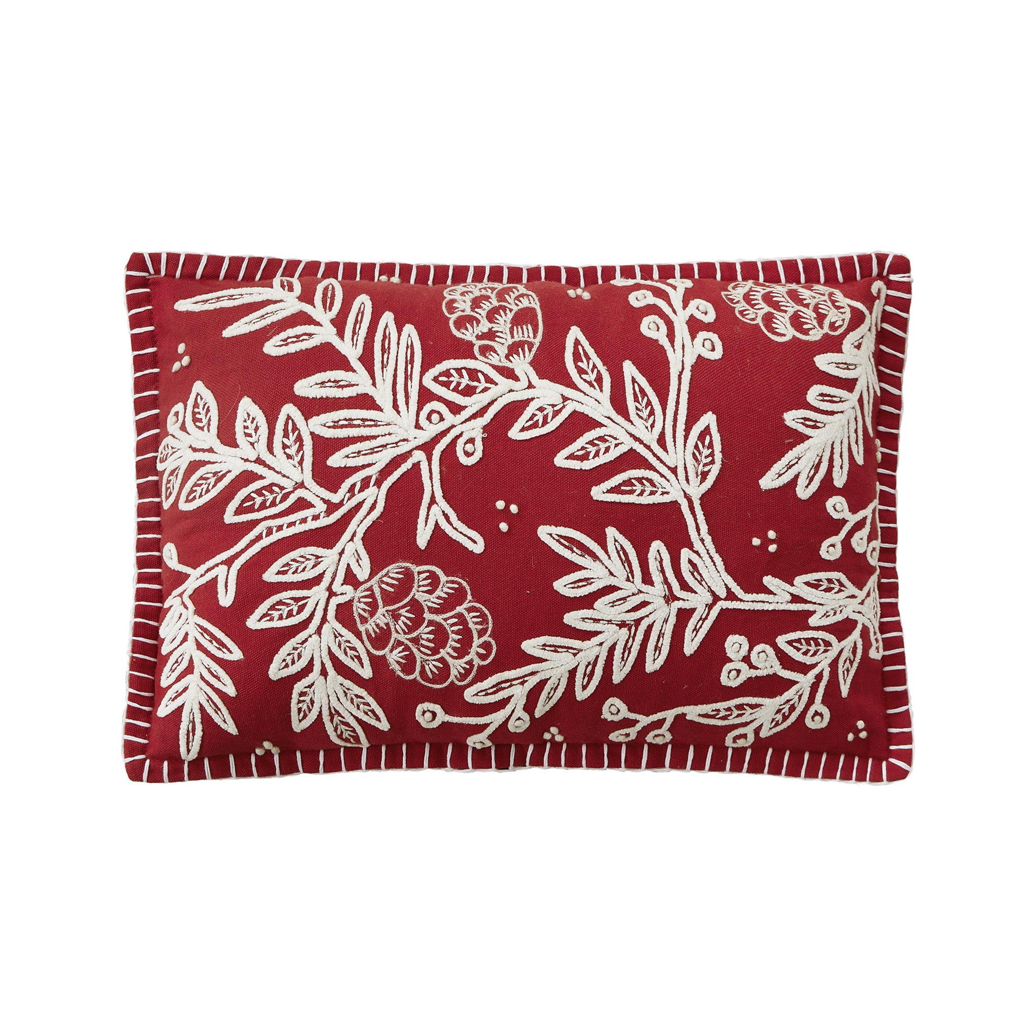 Farnleigh Embroidered Botanical Pillow - Wisteria