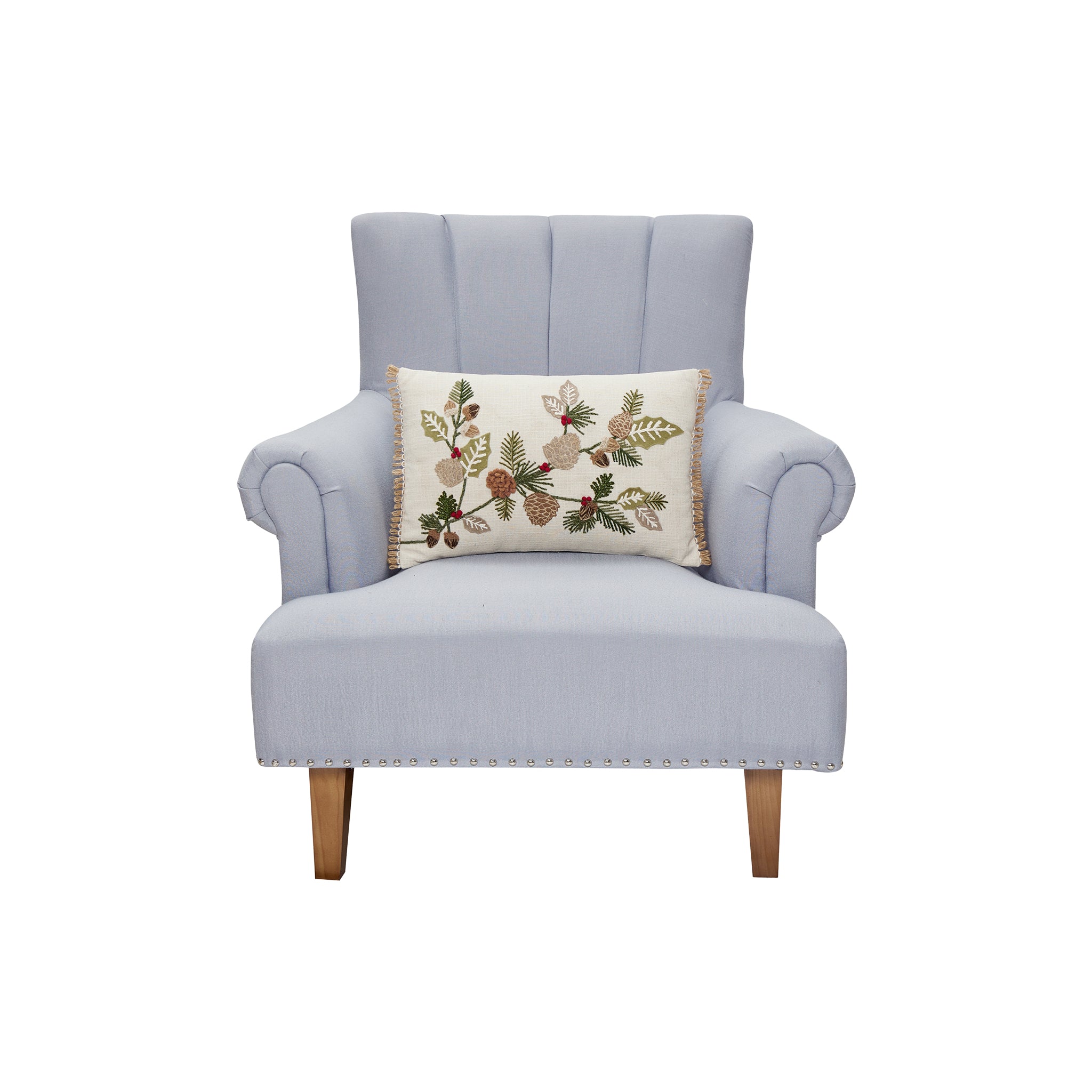 Mardenby Embroidered Pinecone Pillow - Wisteria