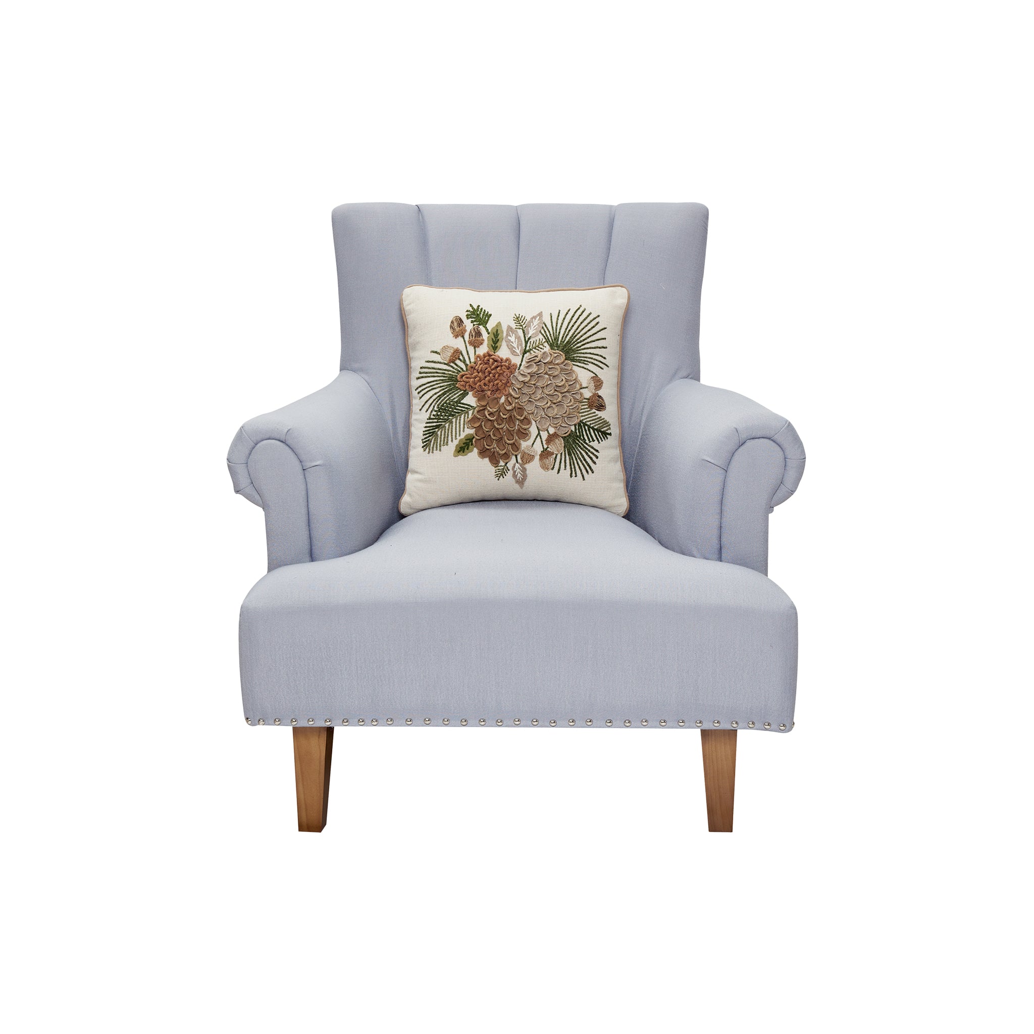 Tinsley Embroidered Pinecone Pillow - Wisteria