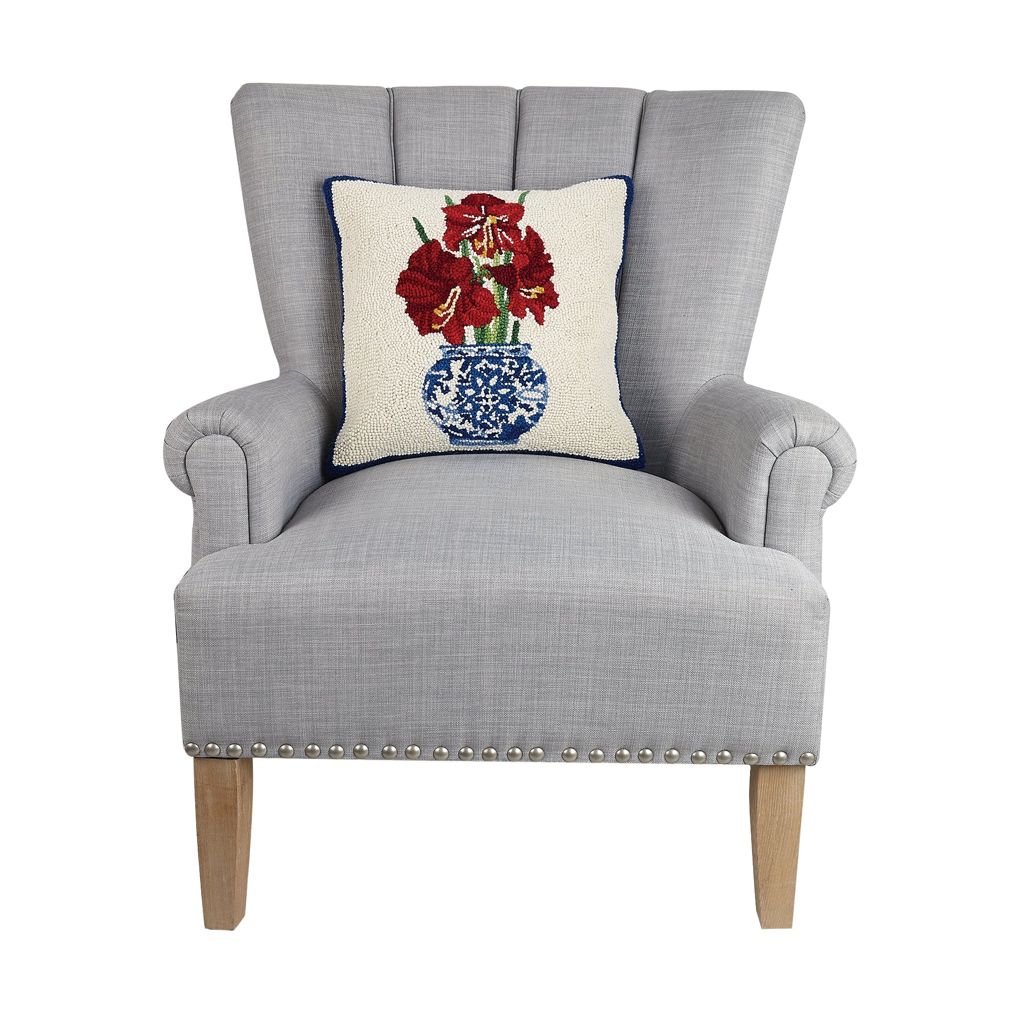 Rosamund Amaryllis Hook Pillow - Wisteria