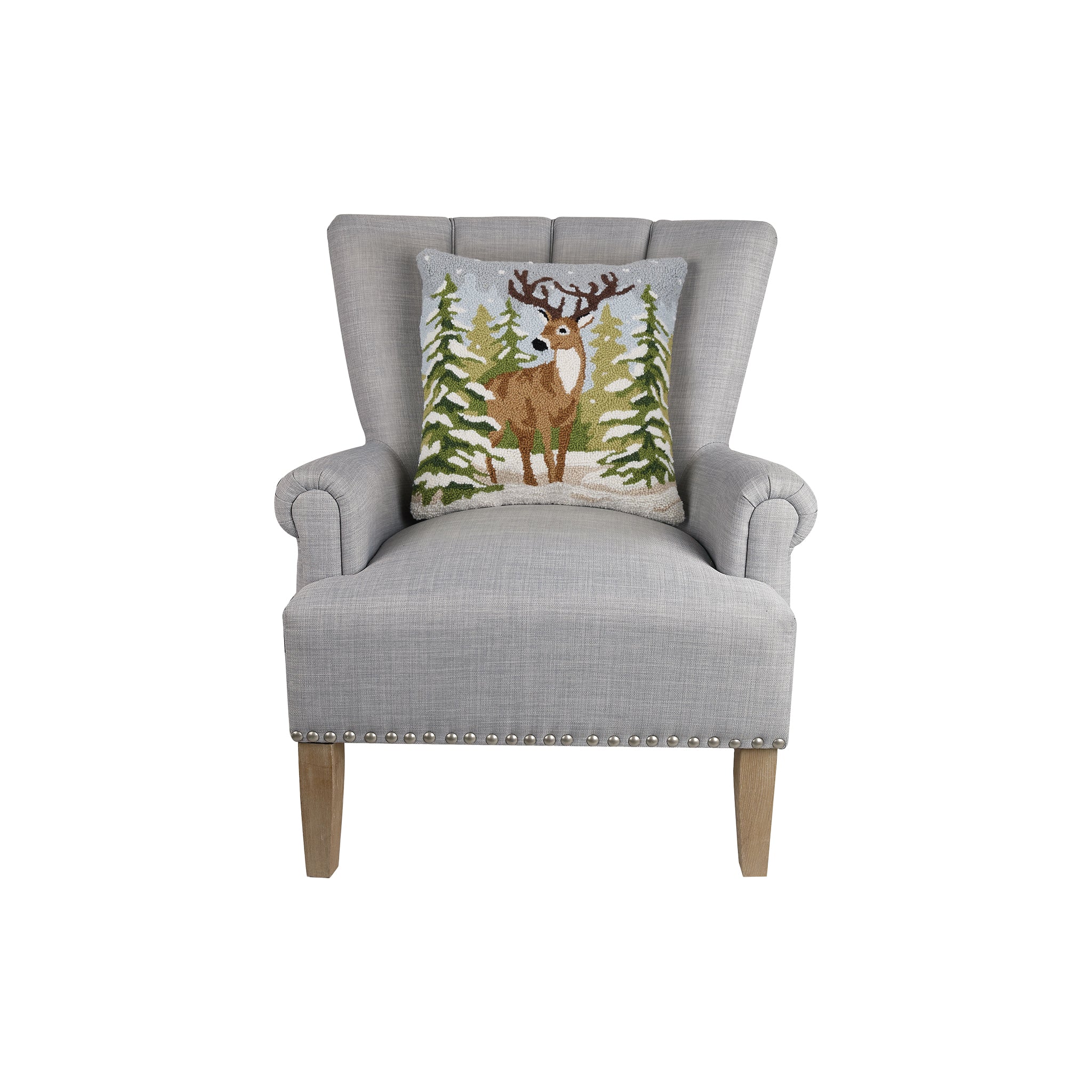 Everden Reindeer Hook Pillow - Wisteria