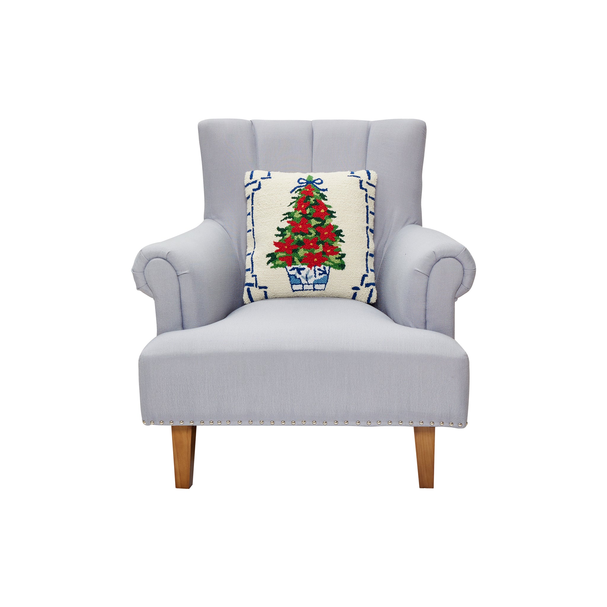 Hollingmere Poinsettia Hooked Pillow - Wisteria