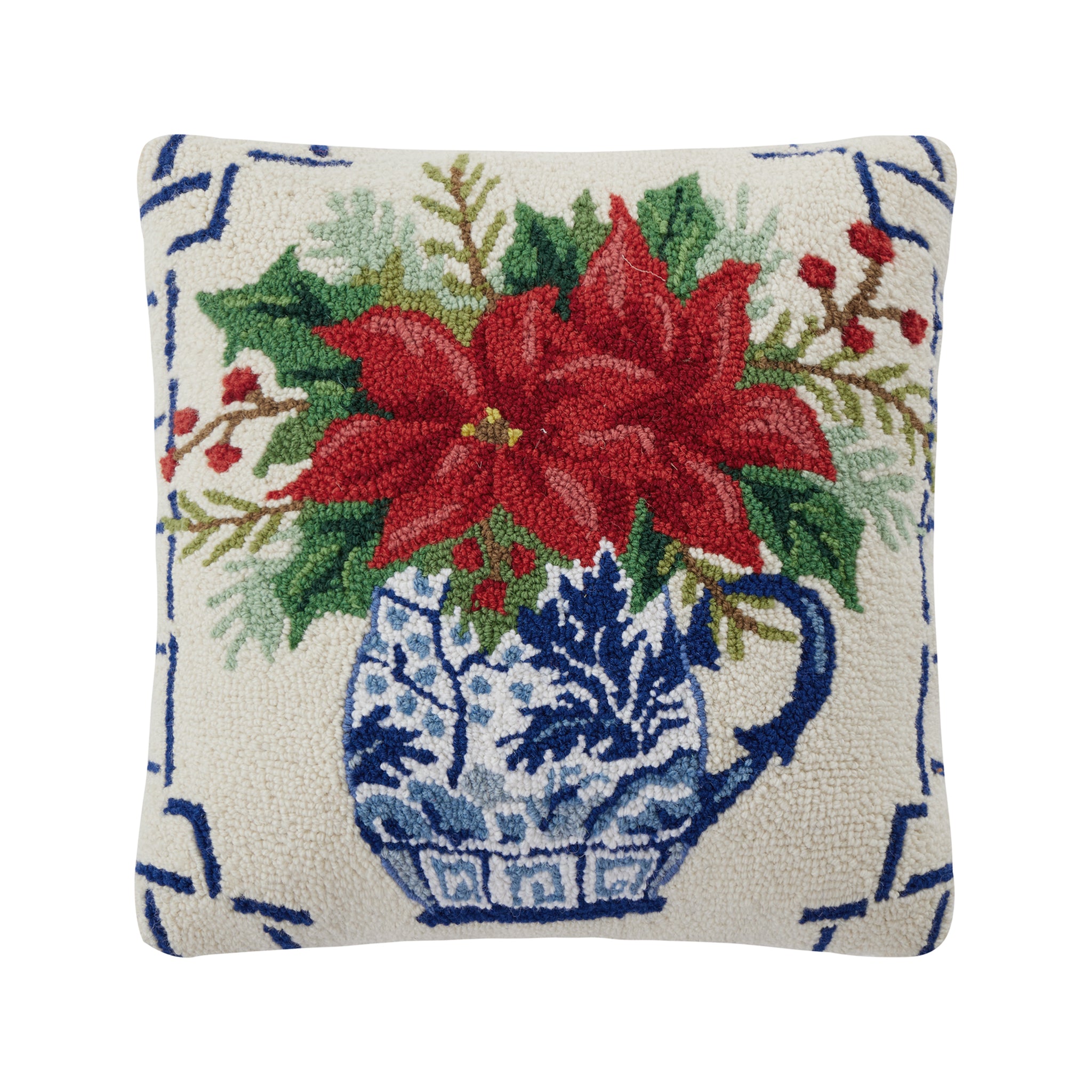 Bellwether Poinsettia Hook Pillow - Wisteria