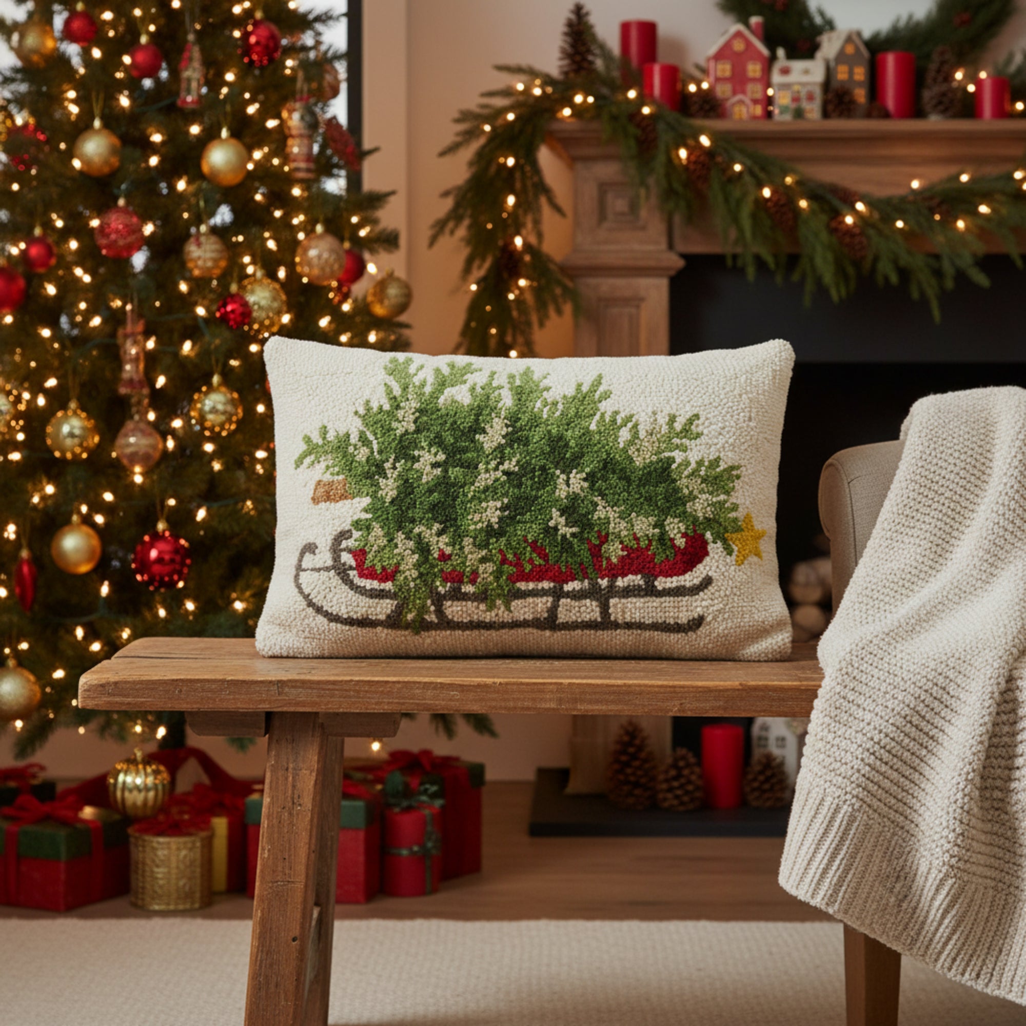 Wintermere Sleigh Hook Pillow - Wisteria