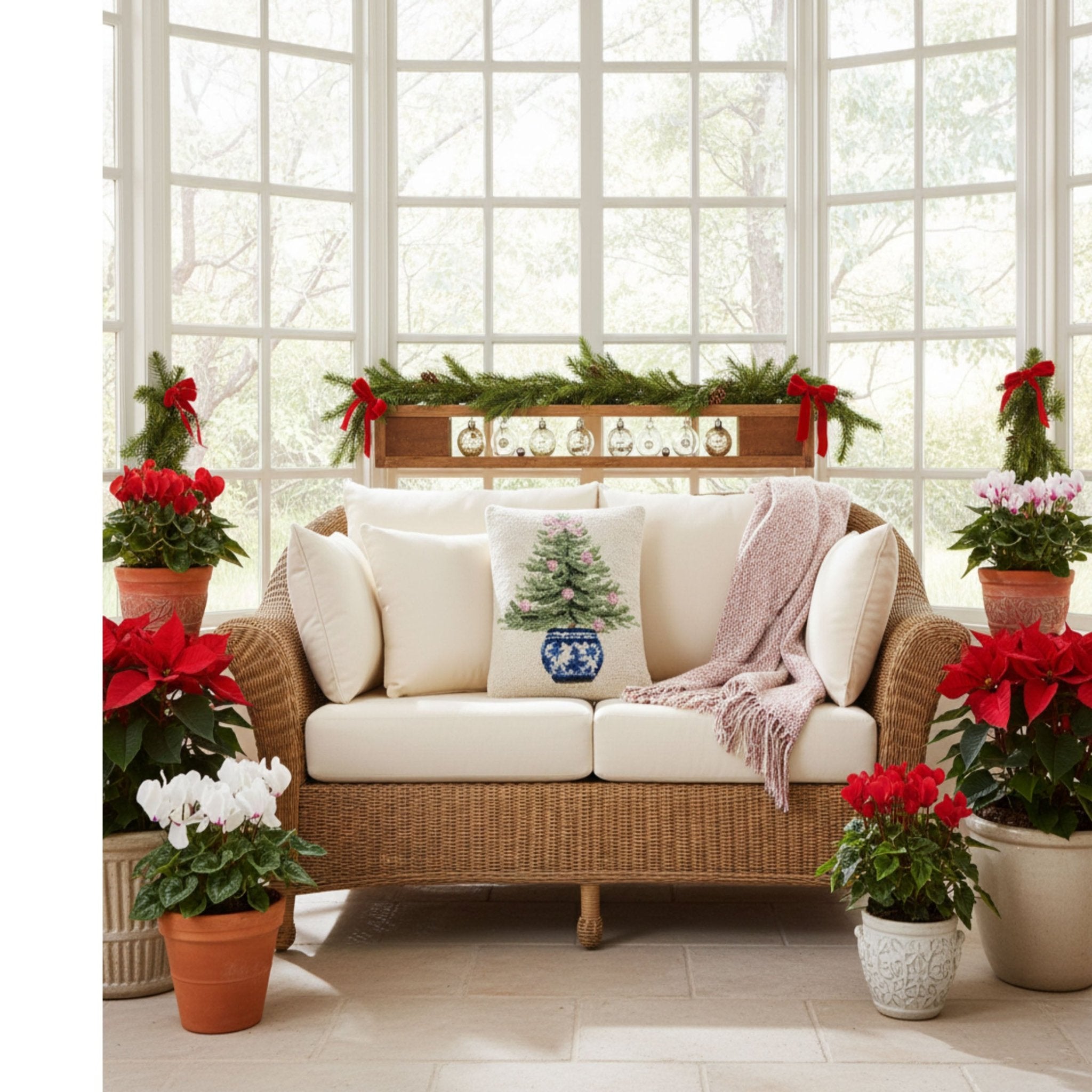 Tanselle Christmas Tree Pillow - Wisteria