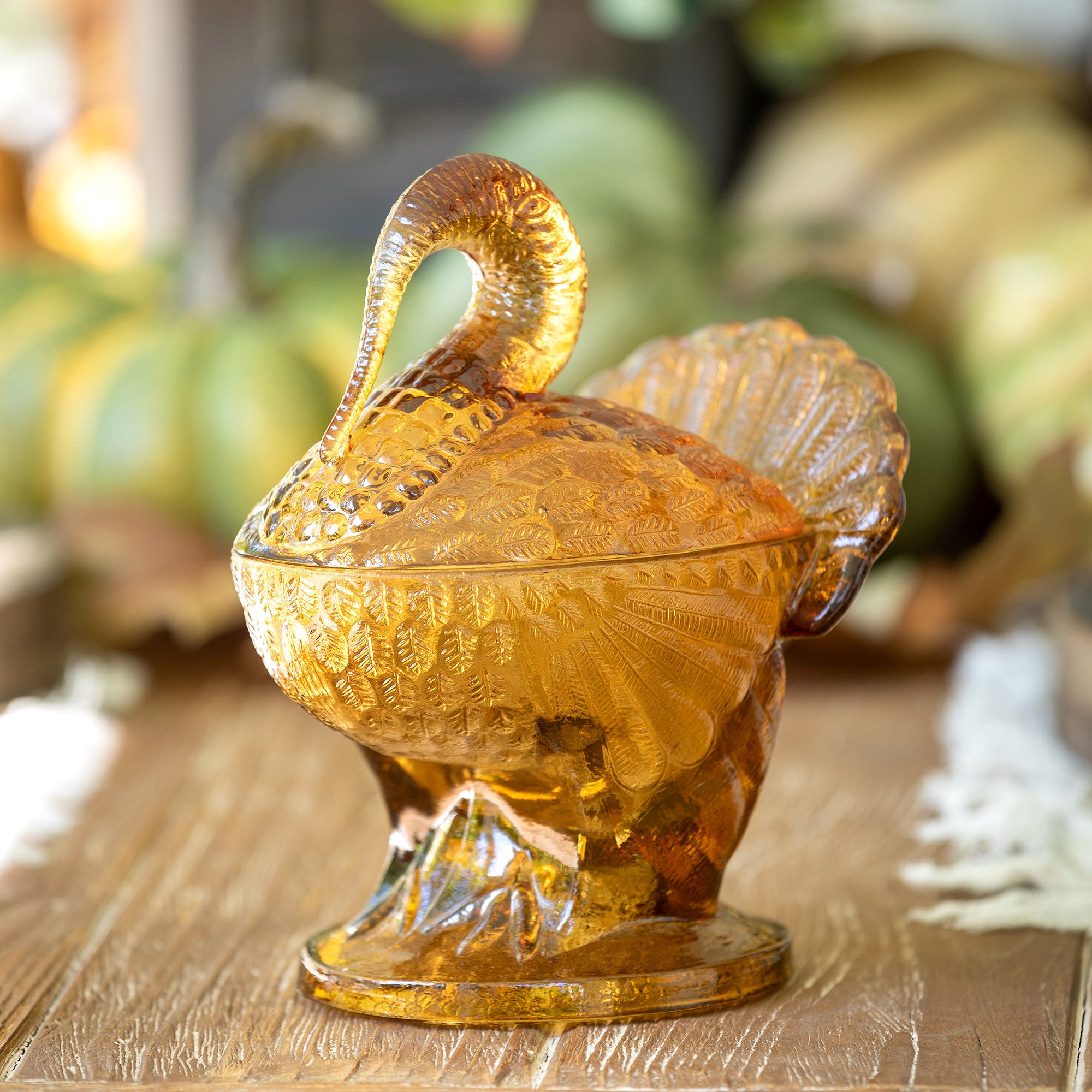 Retro Glass Turkey Compote