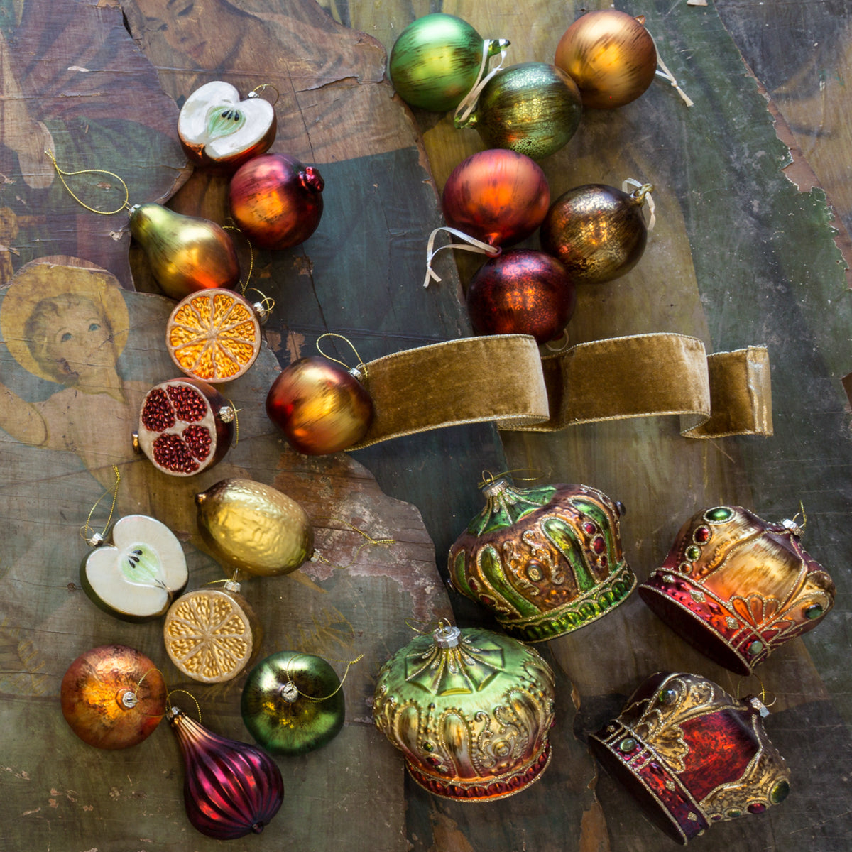 Seasonal Fruit Ornaments, Set of 12